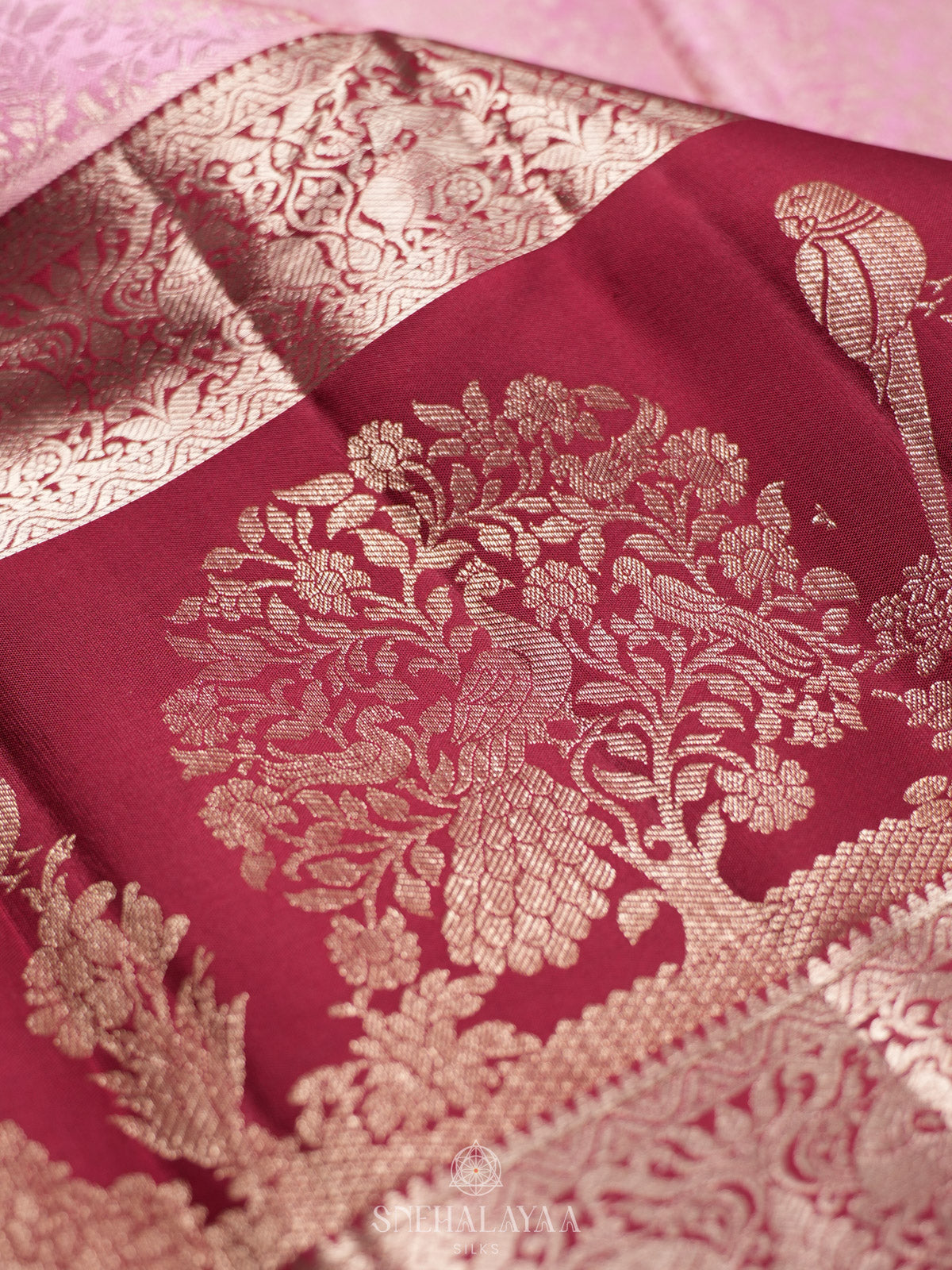 Baby Pink Tissue Kanjivaram Silk Saree