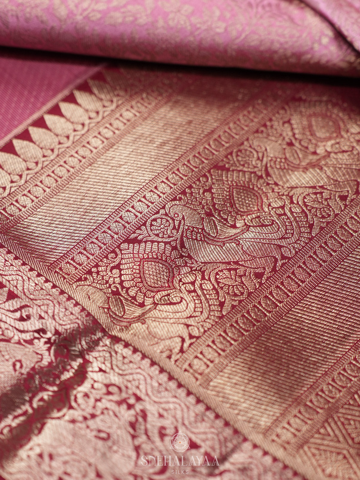 Baby Pink Tissue Kanjivaram Silk Saree