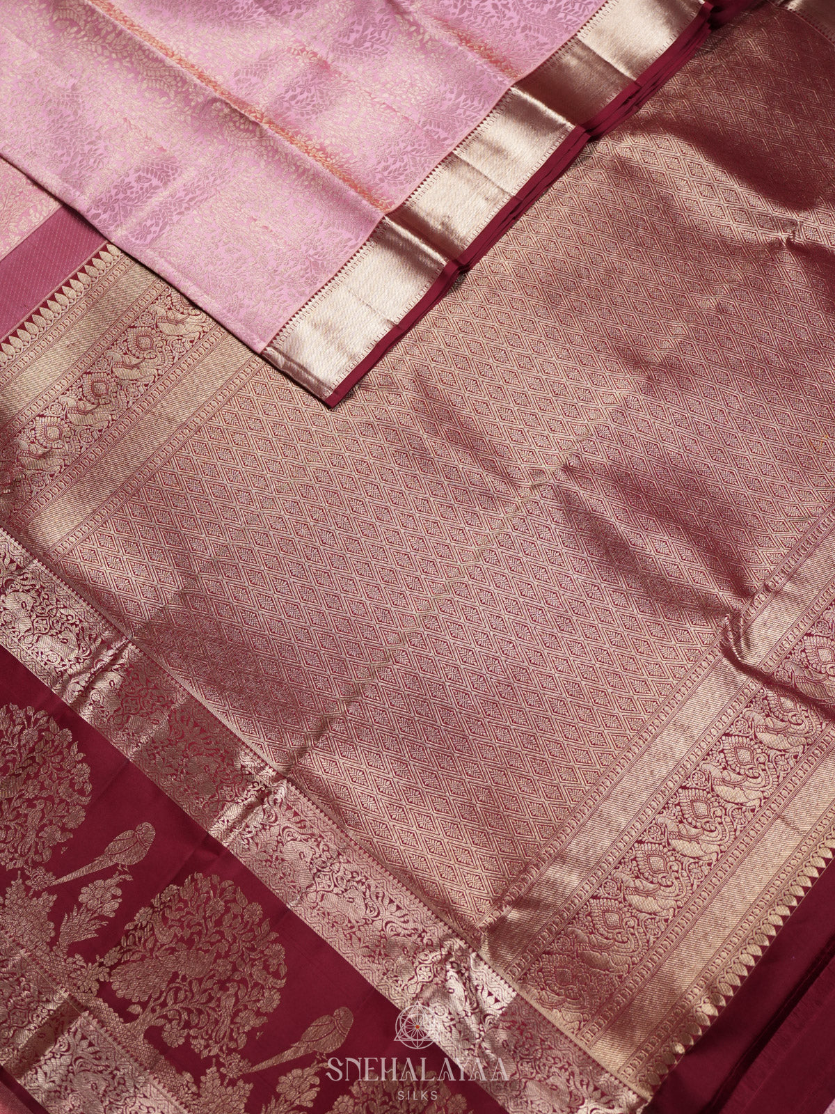 Baby Pink Tissue Kanjivaram Silk Saree
