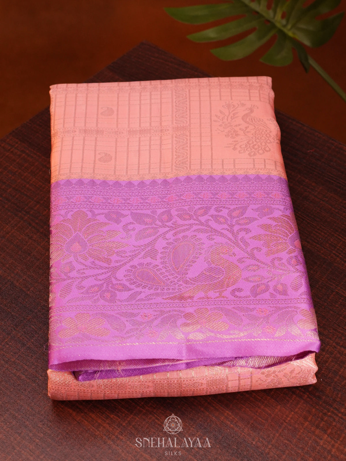 Peach Kanjivaram Silk Saree