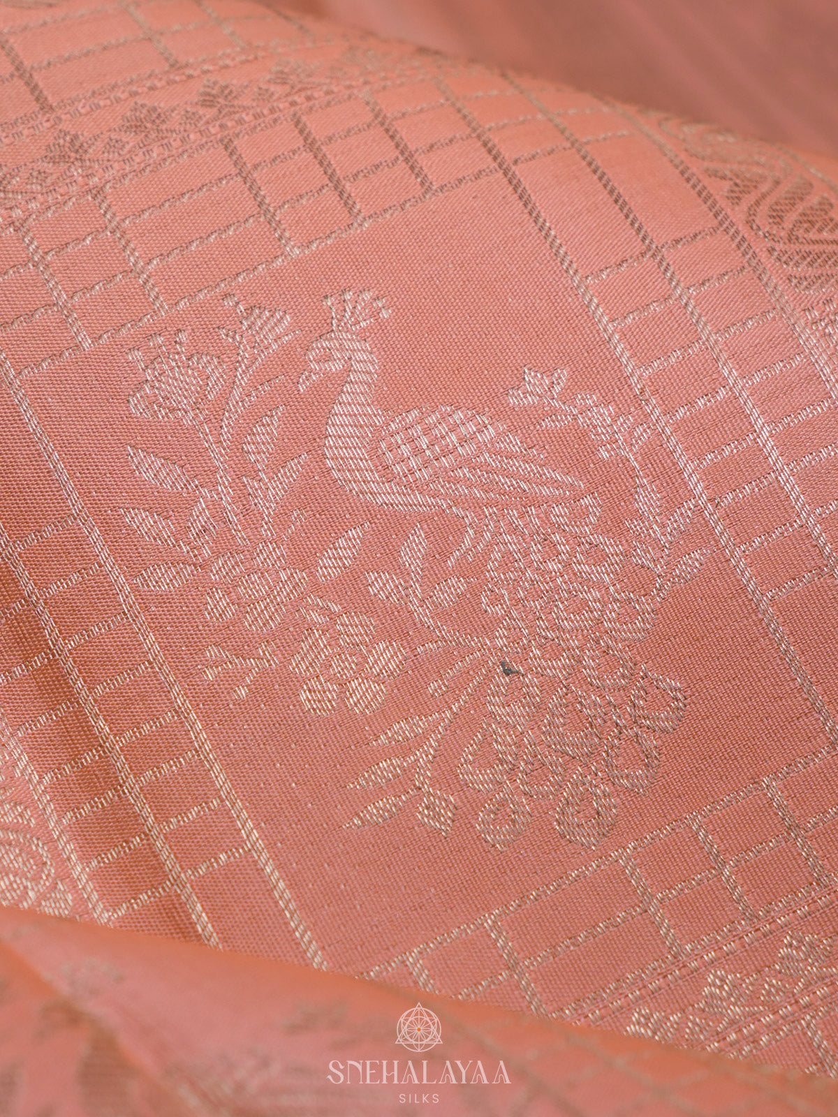 Peach Kanjivaram Silk Saree