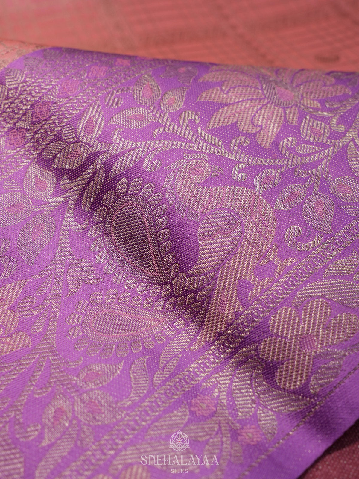 Peach Kanjivaram Silk Saree