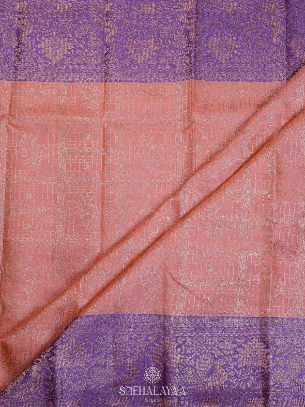 Peach Kanjivaram Silk Saree