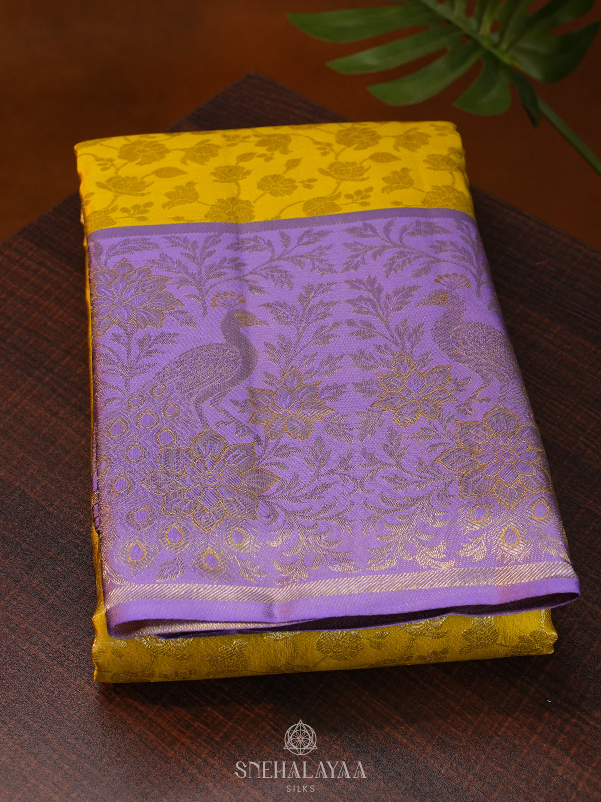 Golden Yellow Kanjivaram Silk Saree