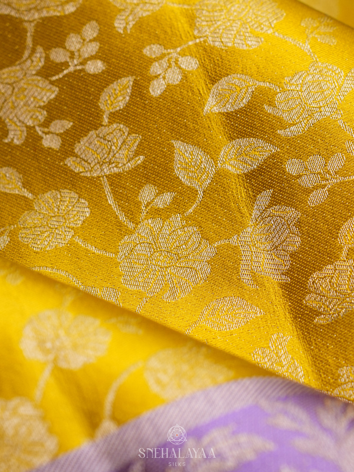 Golden Yellow Kanjivaram Silk Saree