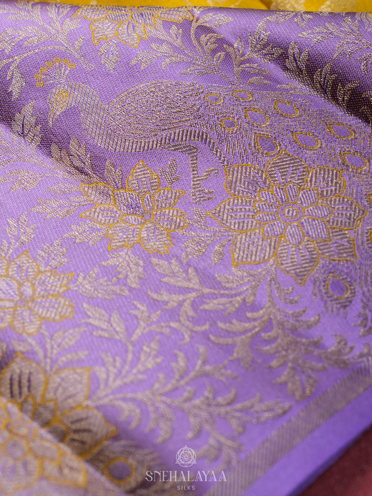 Golden Yellow Kanjivaram Silk Saree