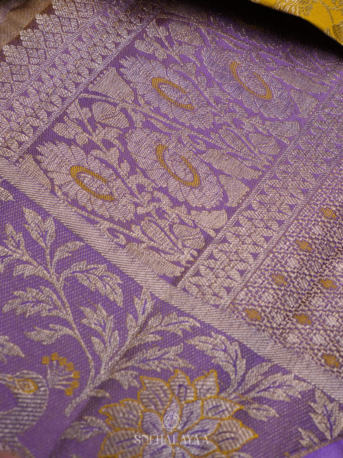 Golden Yellow Kanjivaram Silk Saree