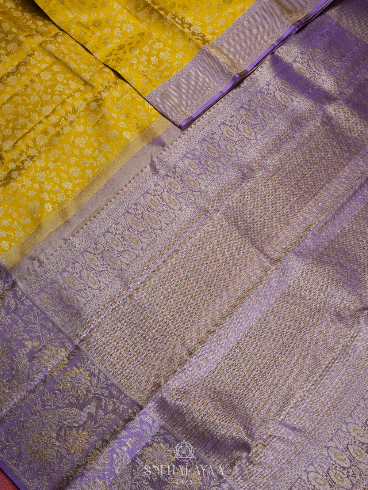Golden Yellow Kanjivaram Silk Saree
