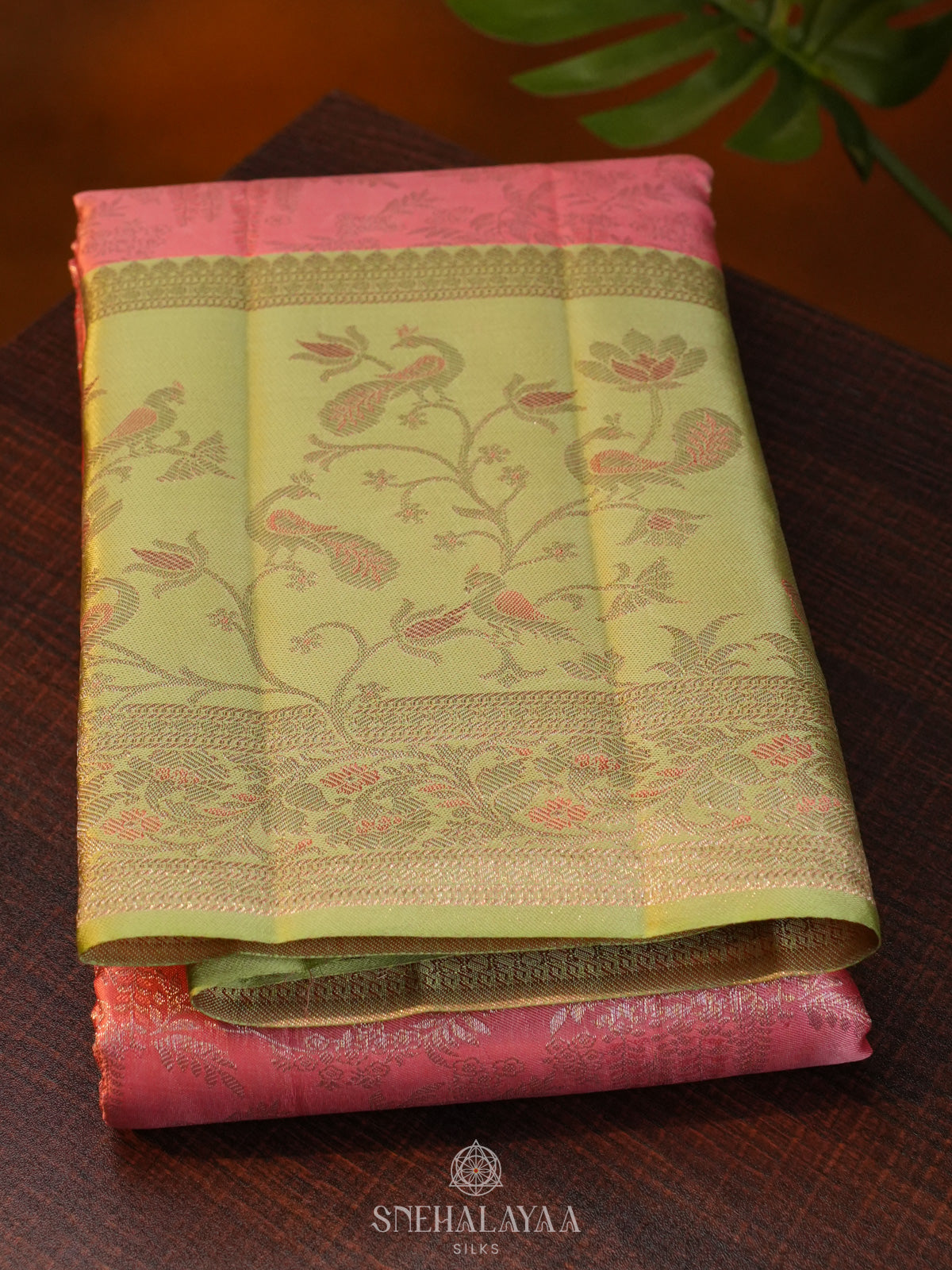 Peach Kanjivaram Silk Saree