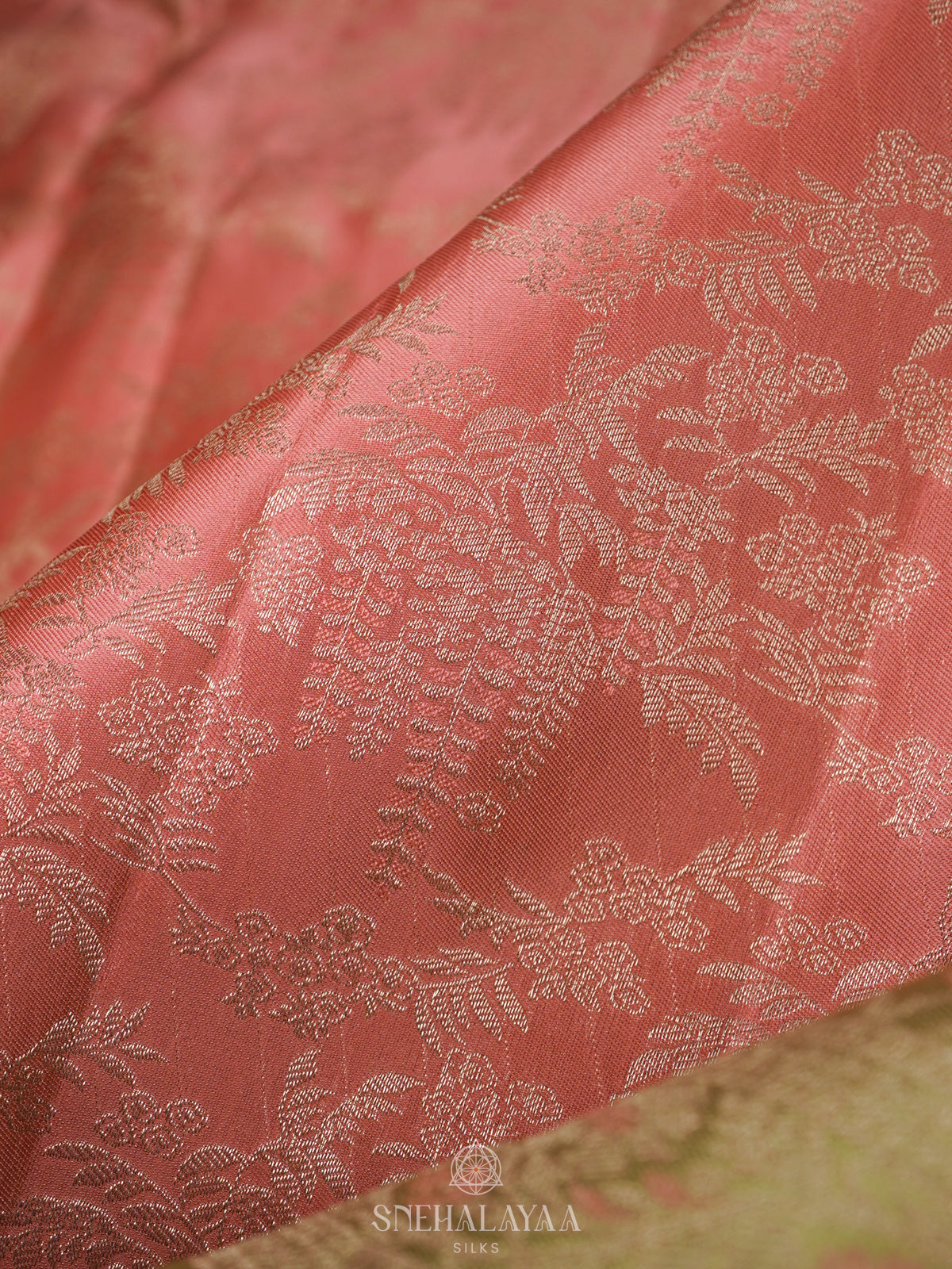 Peach Kanjivaram Silk Saree
