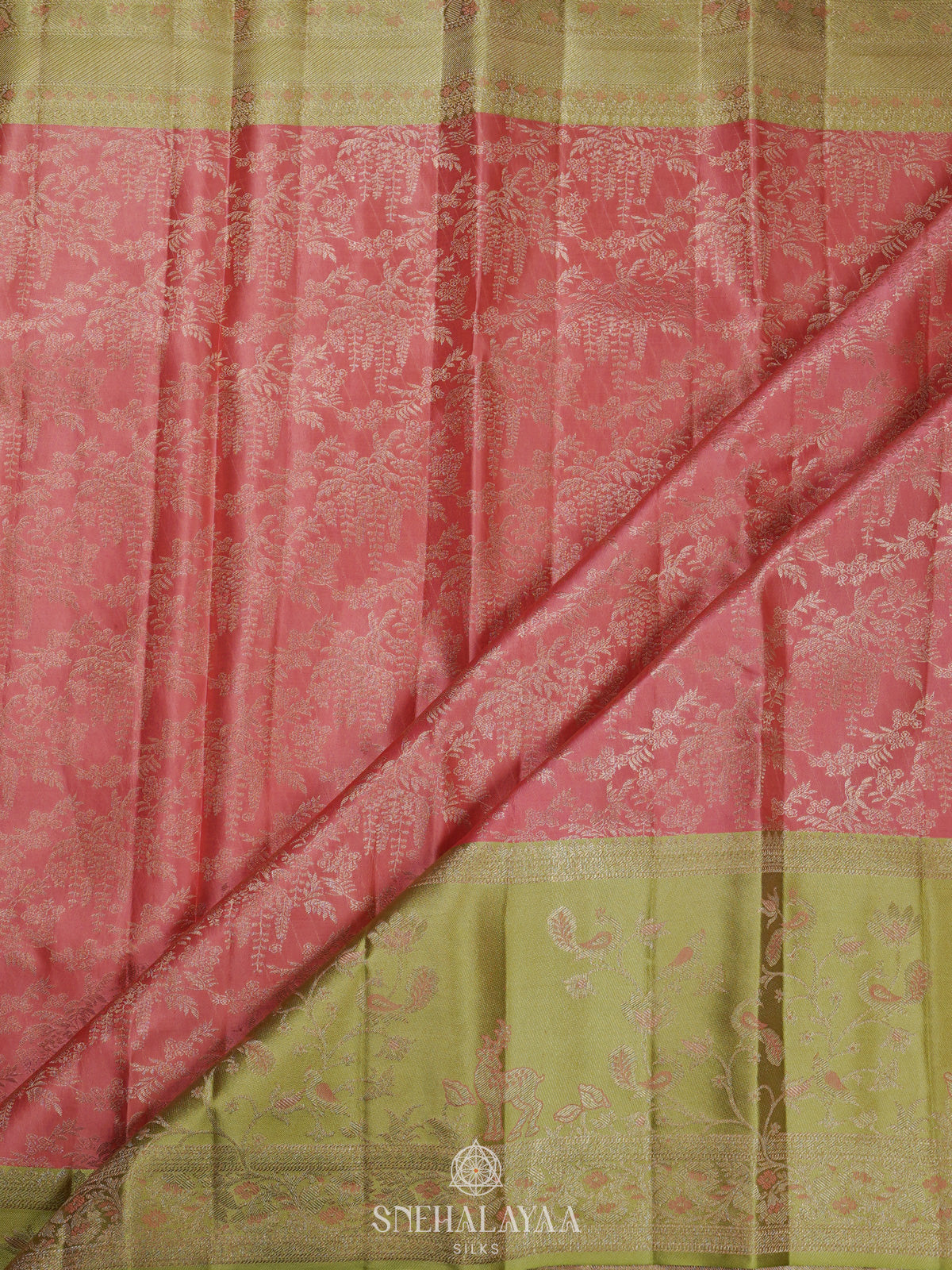 Peach Kanjivaram Silk Saree