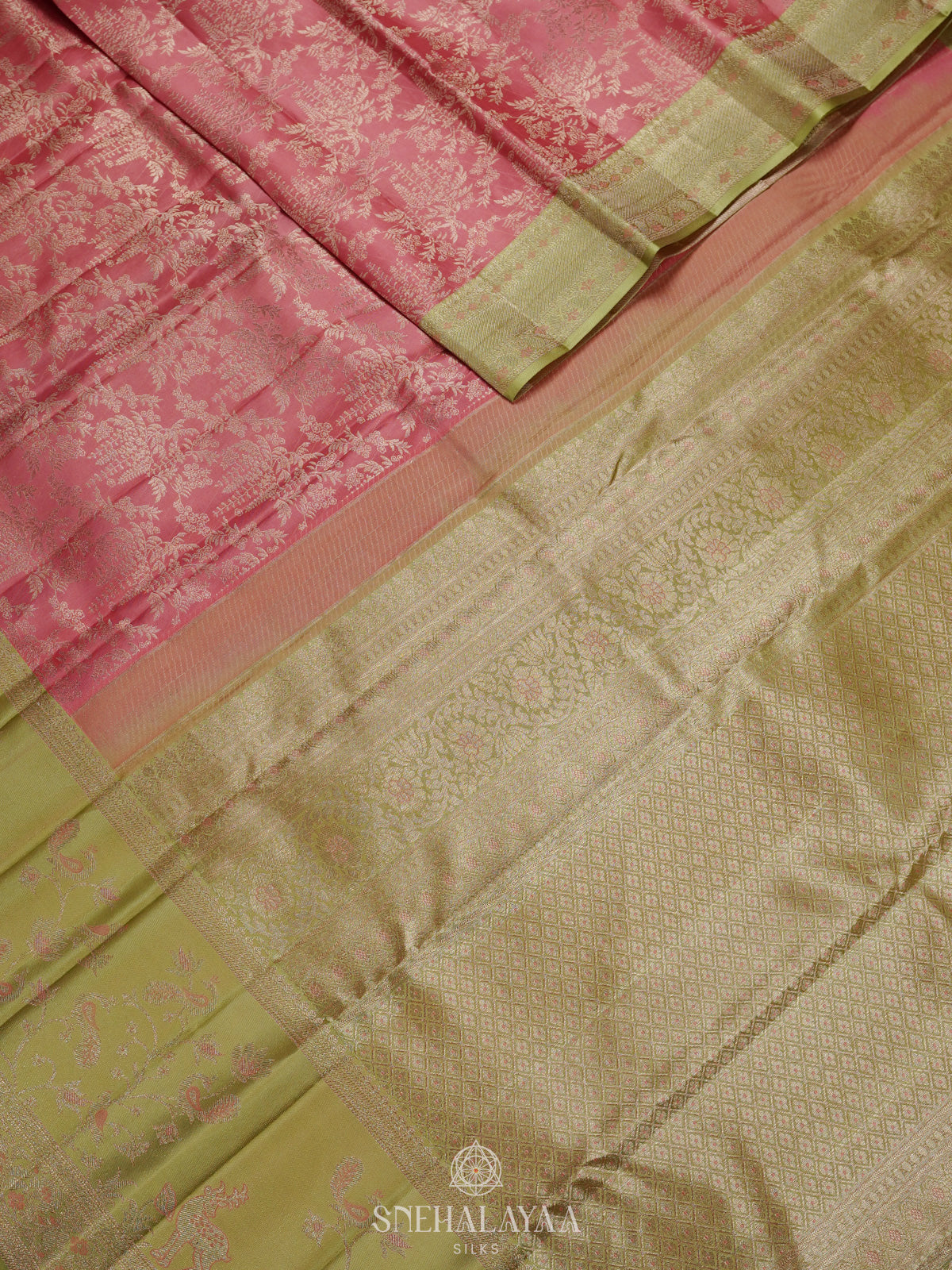 Peach Kanjivaram Silk Saree