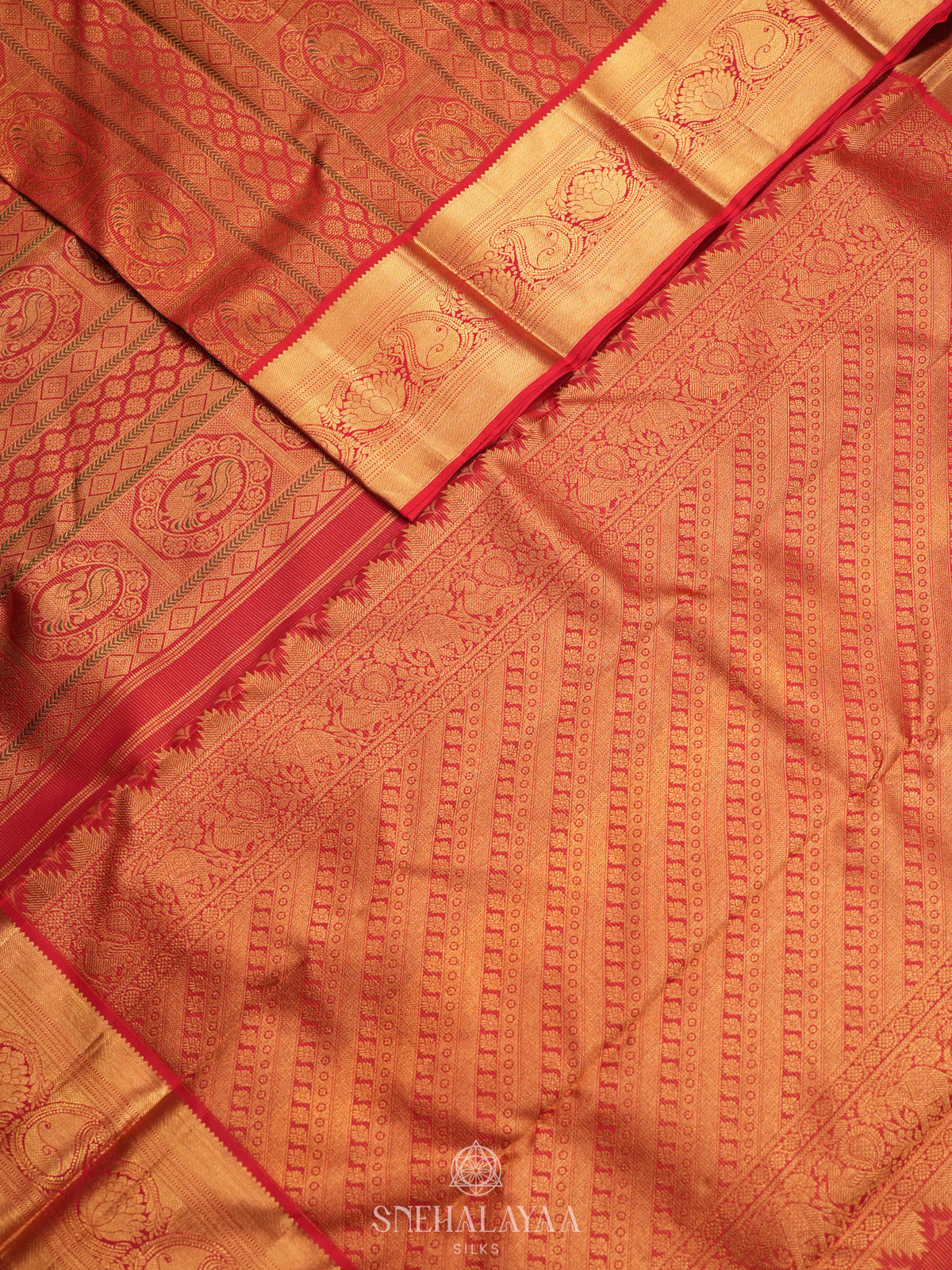 Red Tissue Kanjivaram Silk Saree