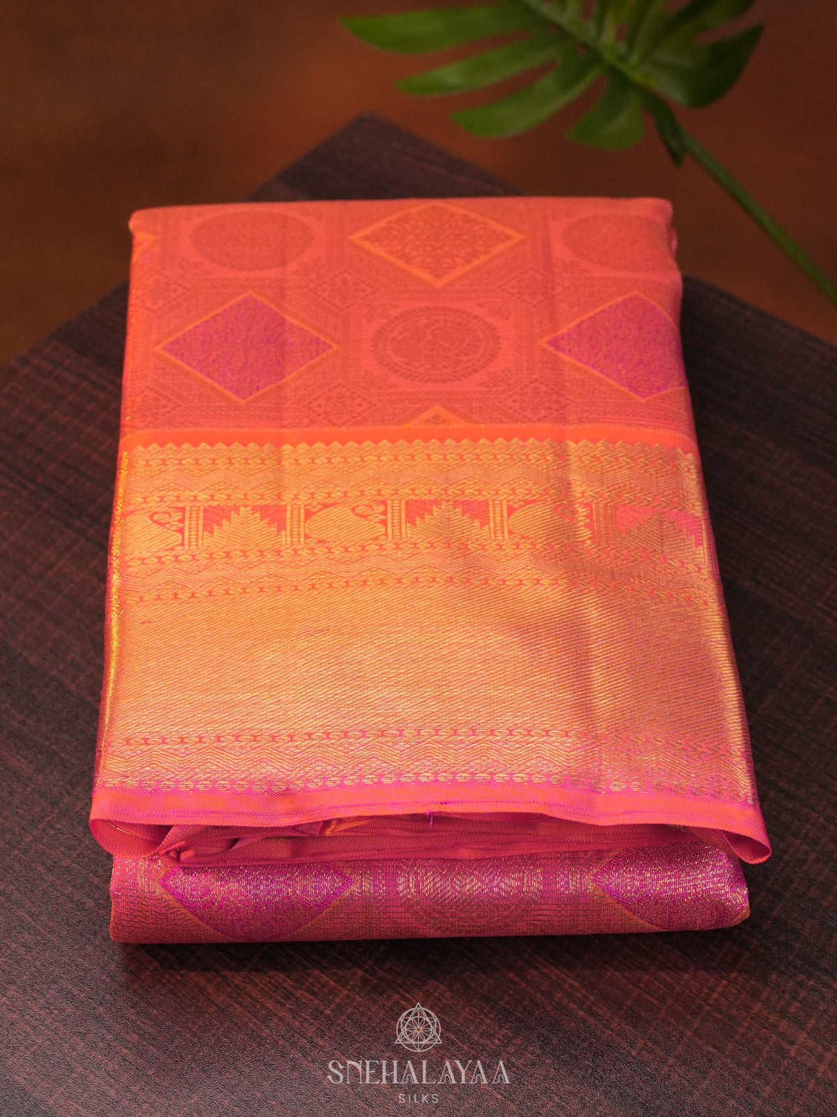 Ruby Red Tissue Kanjivaram Silk Saree