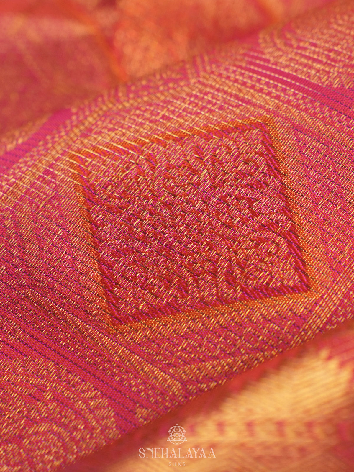 Ruby Red Tissue Kanjivaram Silk Saree