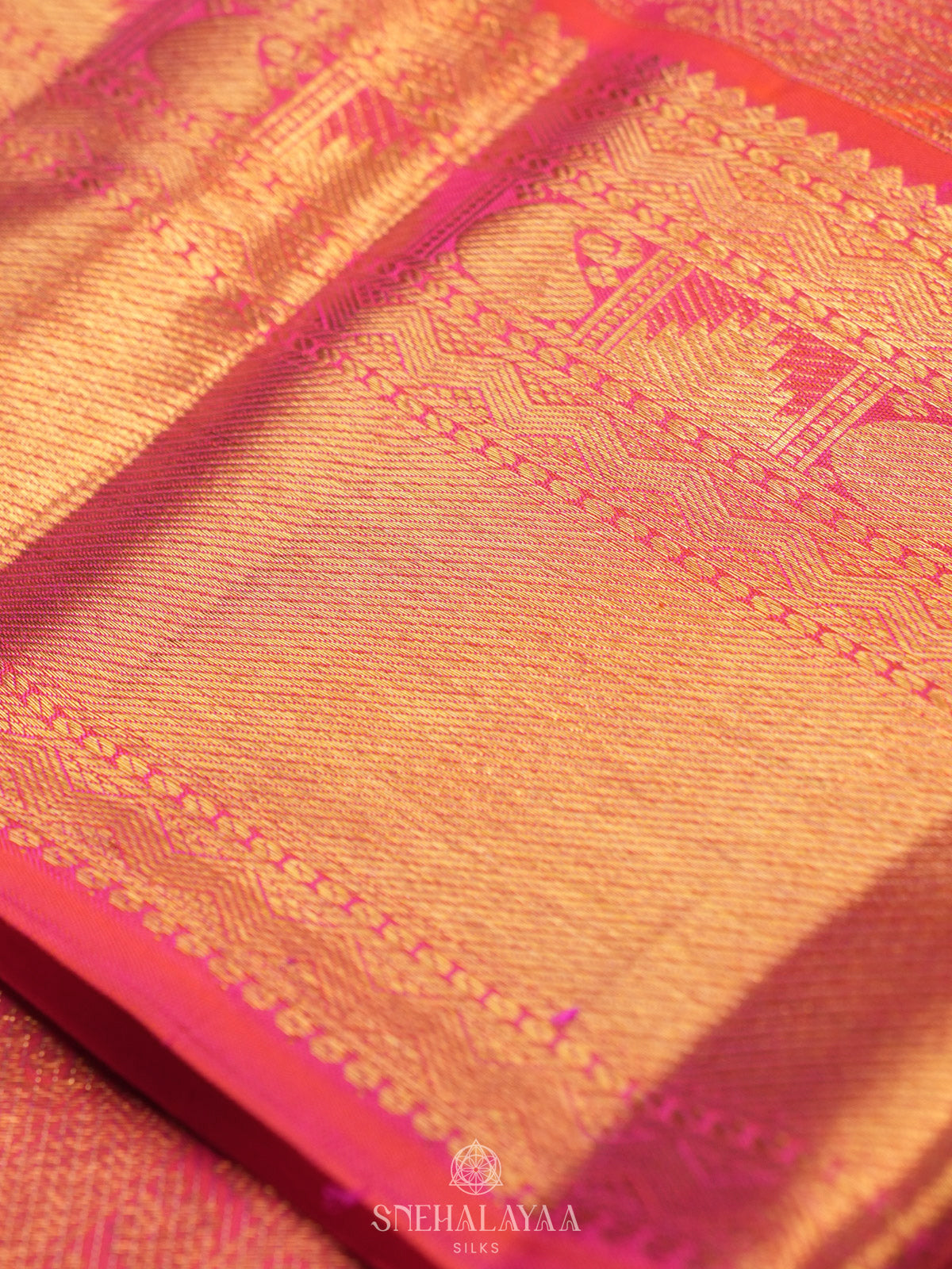 Ruby Red Tissue Kanjivaram Silk Saree