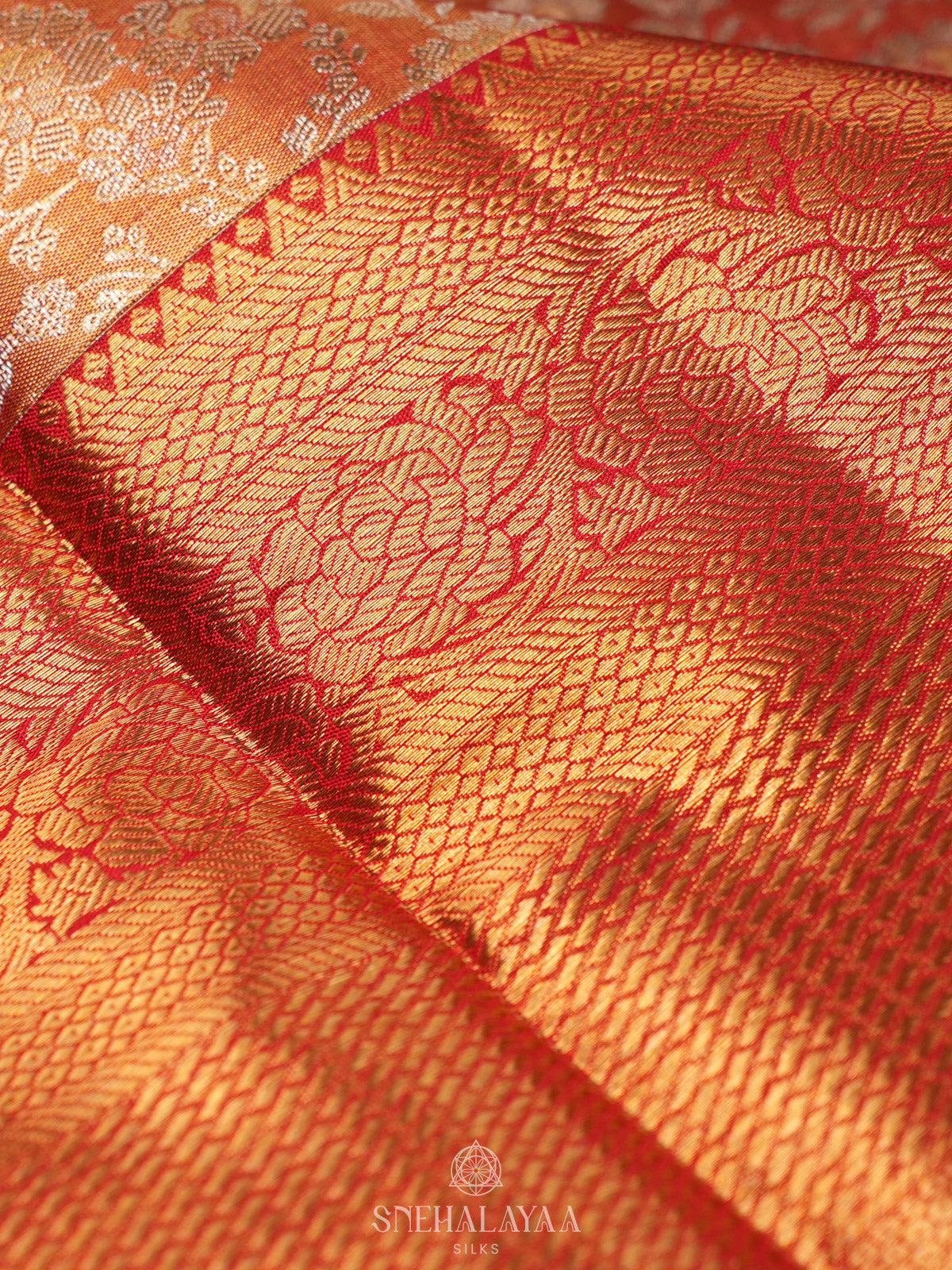 Golden Kanjivaram Silk Saree