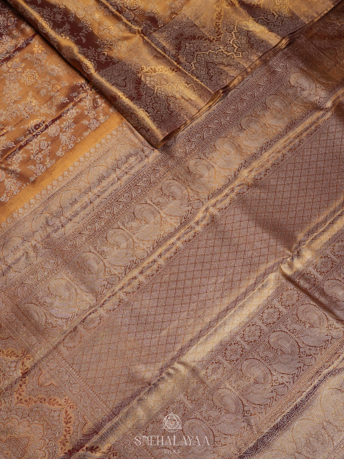Gold Kanjivaram Silk Saree