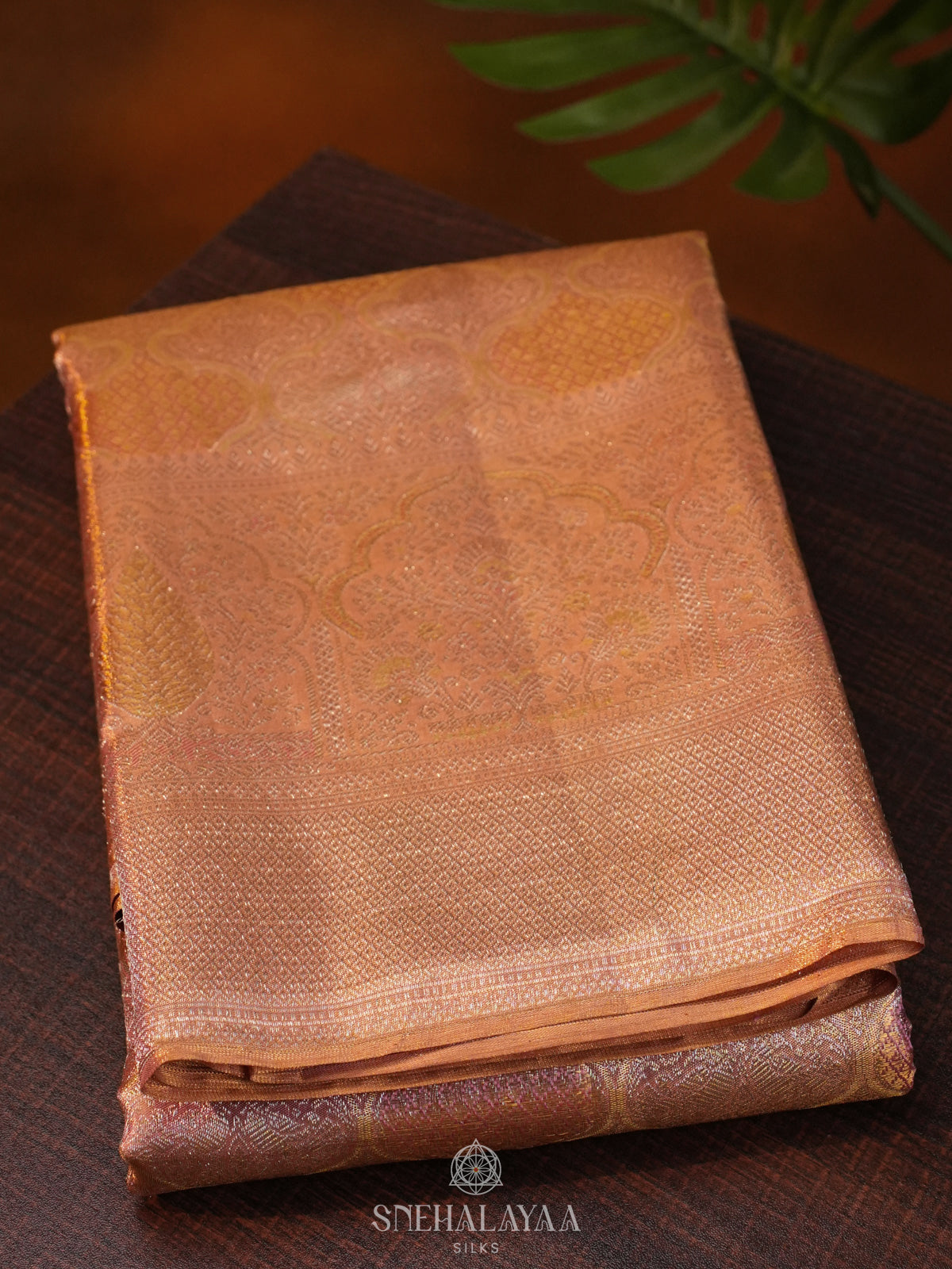 Golden Kanjivaram Silk Saree