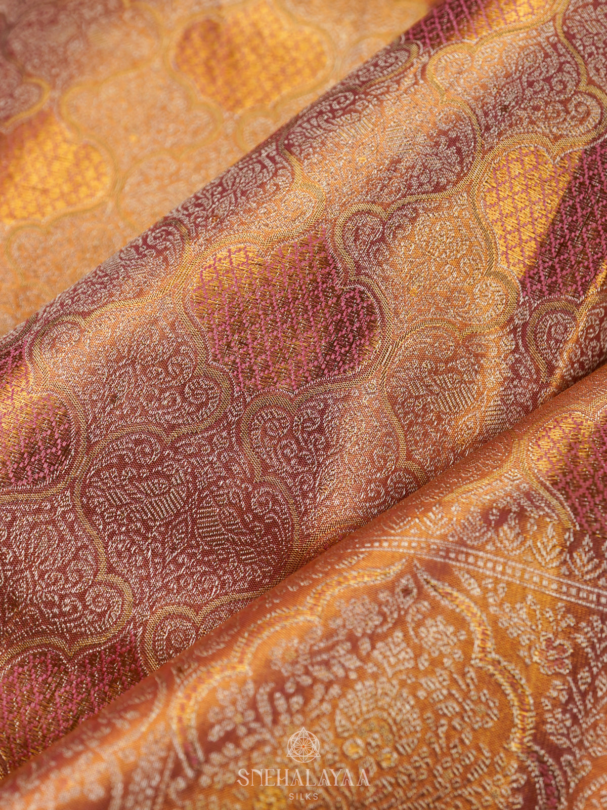Golden Kanjivaram Silk Saree