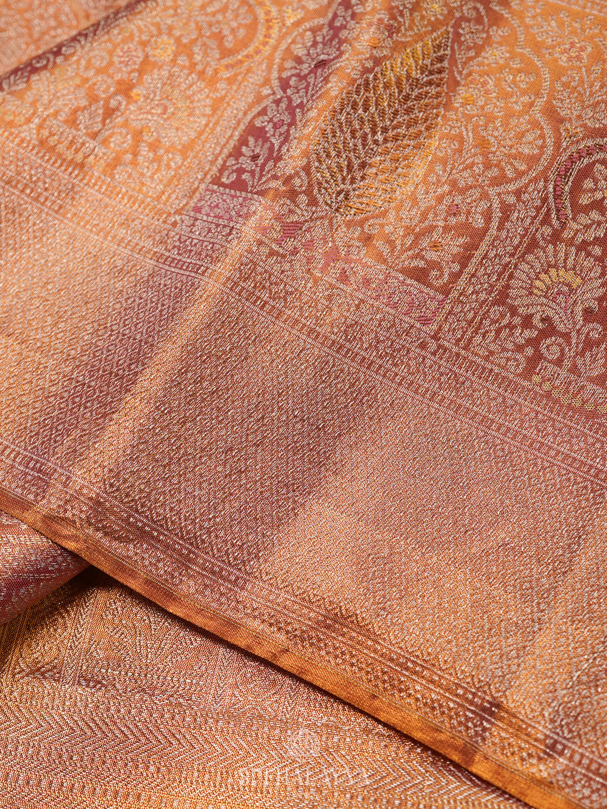 Golden Kanjivaram Silk Saree