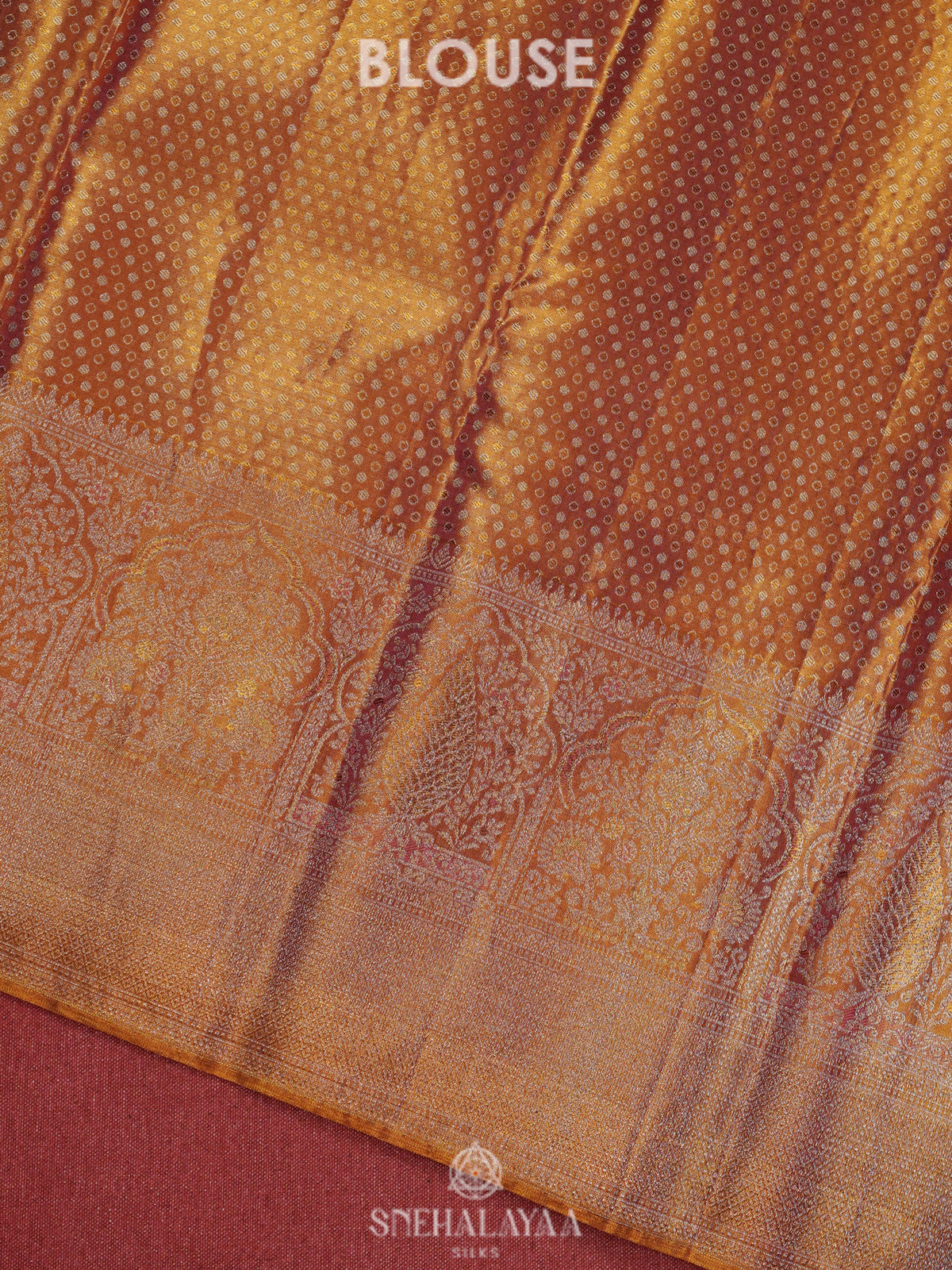 Golden Kanjivaram Silk Saree