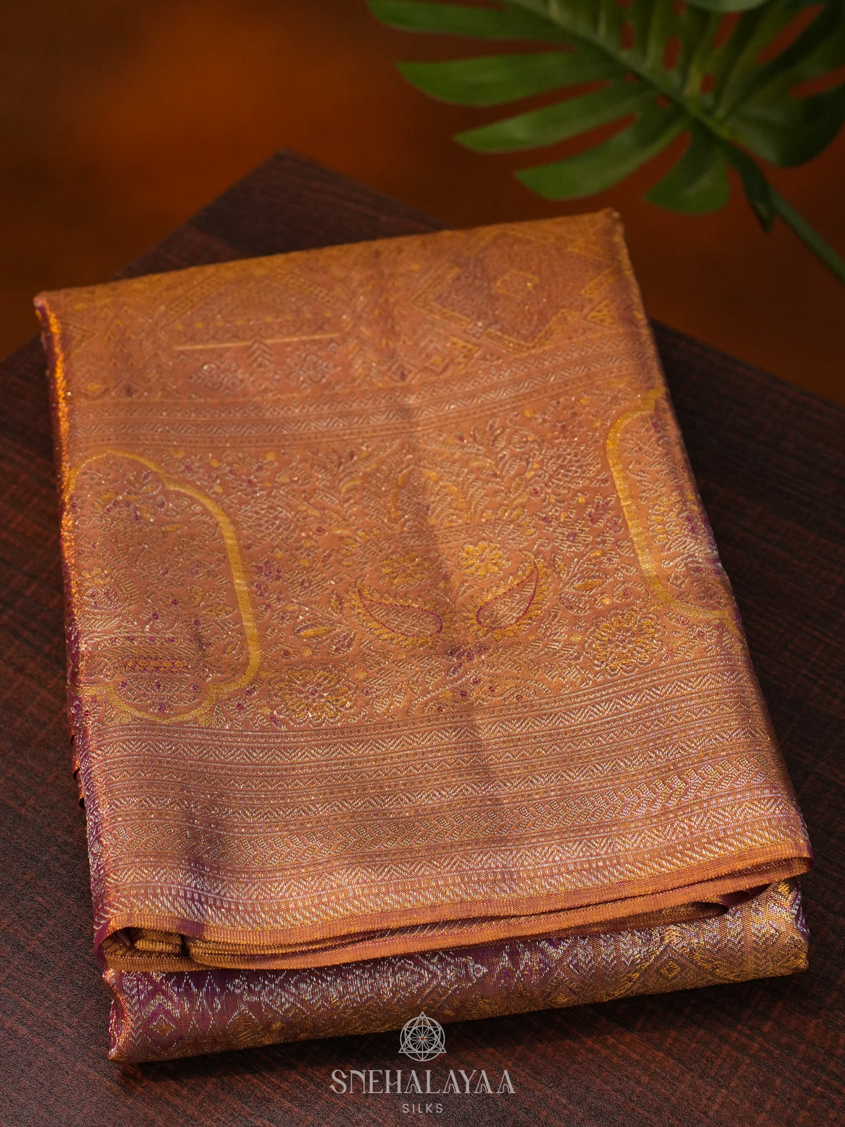 Golden Kanjivaram Silk Saree