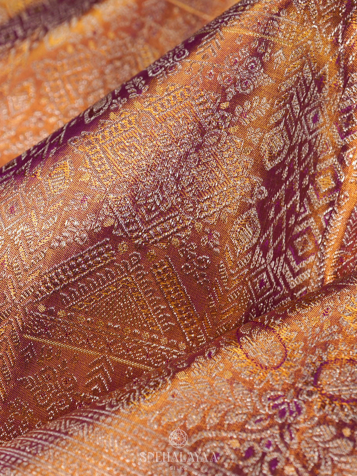 Golden Kanjivaram Silk Saree