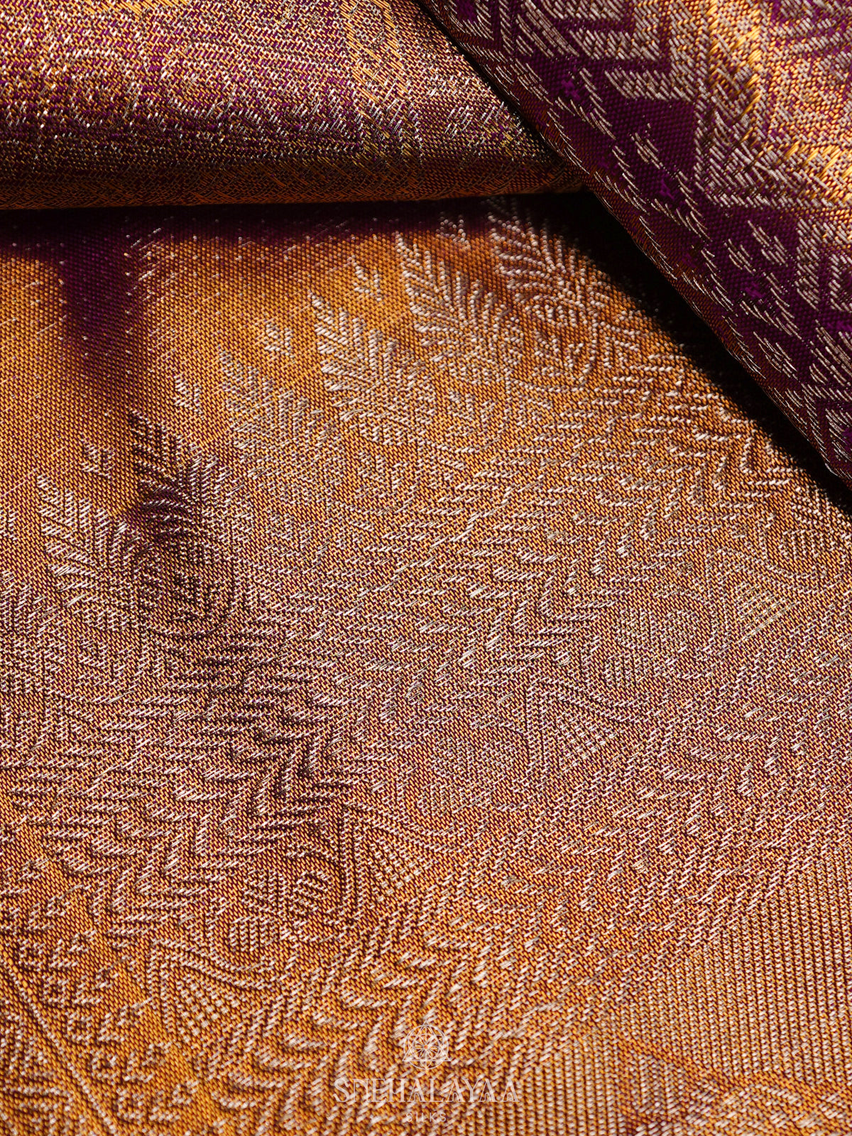 Golden Kanjivaram Silk Saree