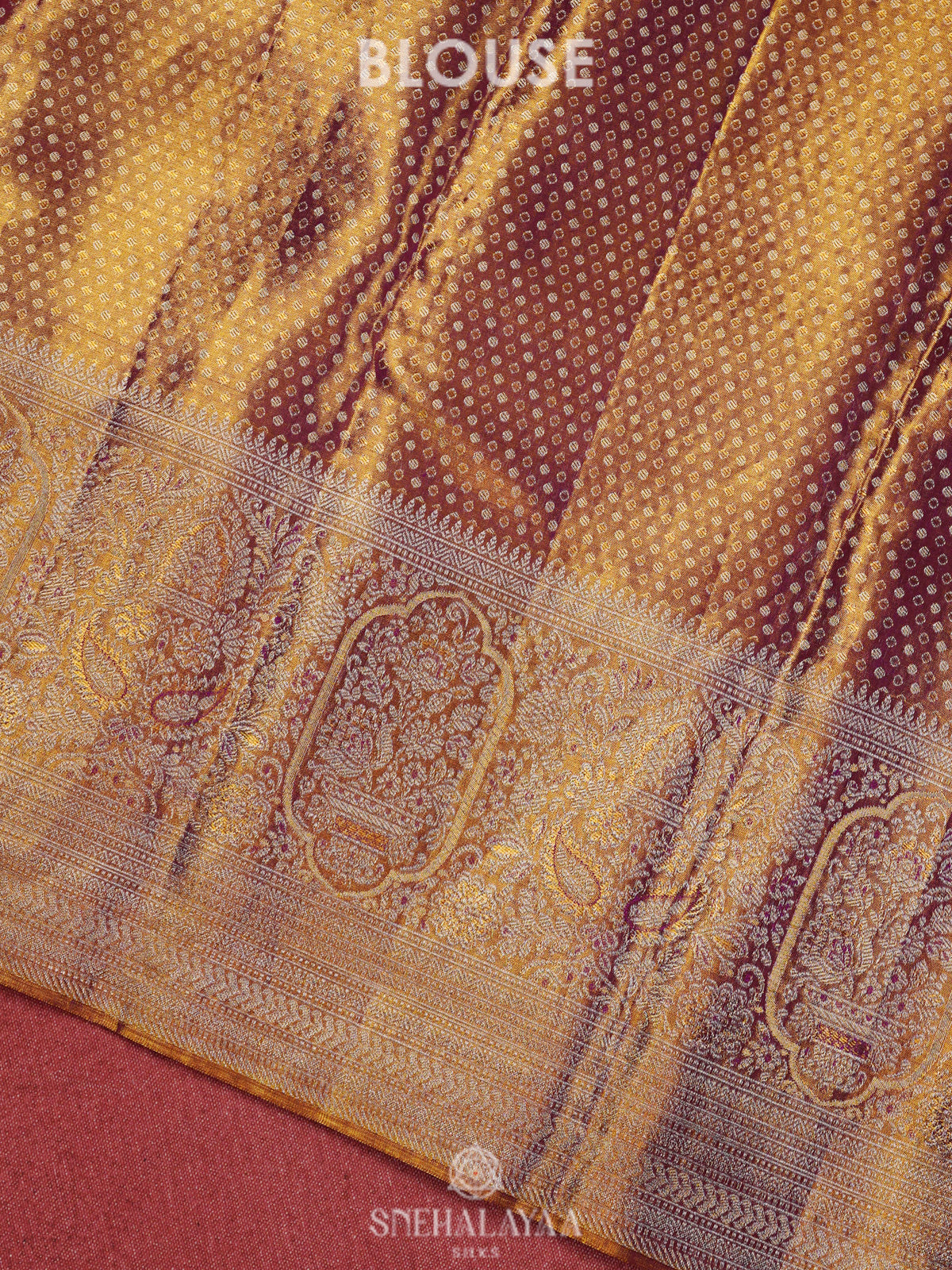 Golden Kanjivaram Silk Saree