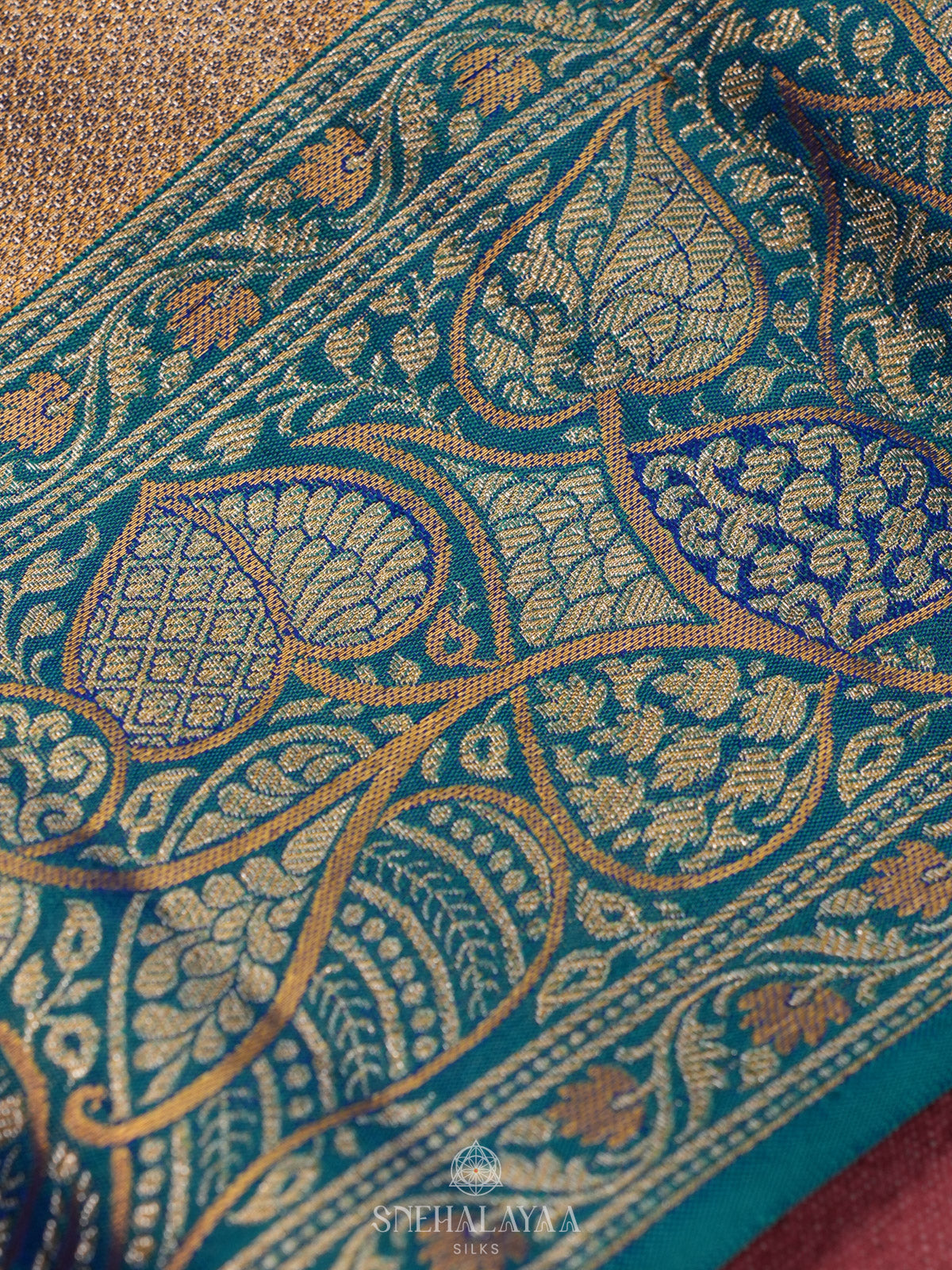 Beige Gold Kanjivaram Silk Saree