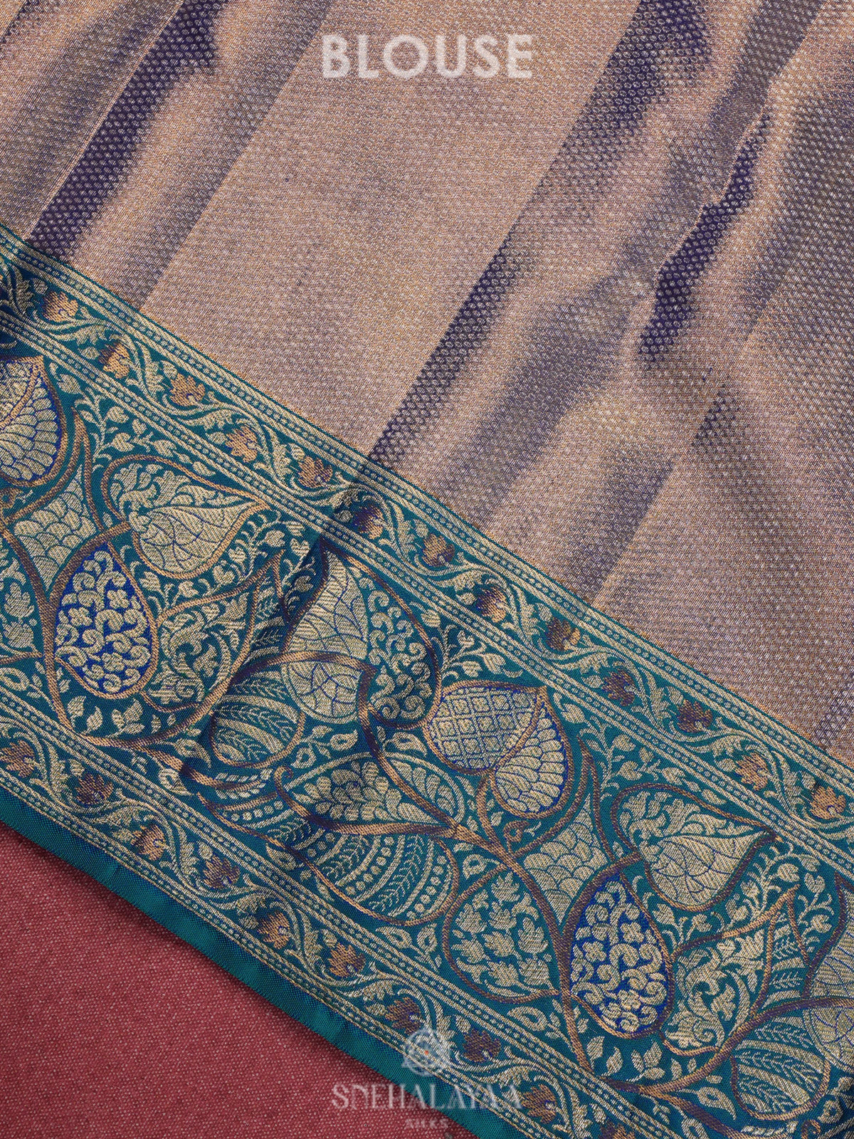 Beige Gold Kanjivaram Silk Saree
