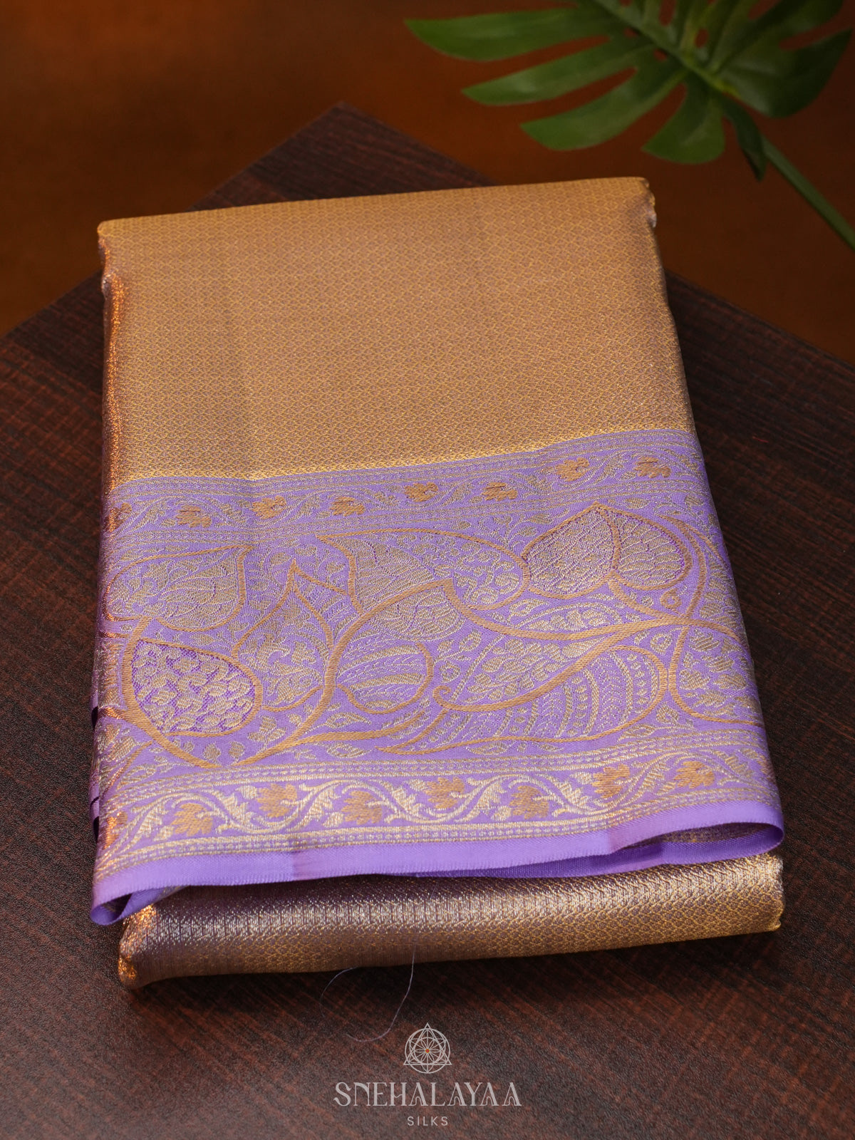 Beige Gold Kanjivaram Silk Saree