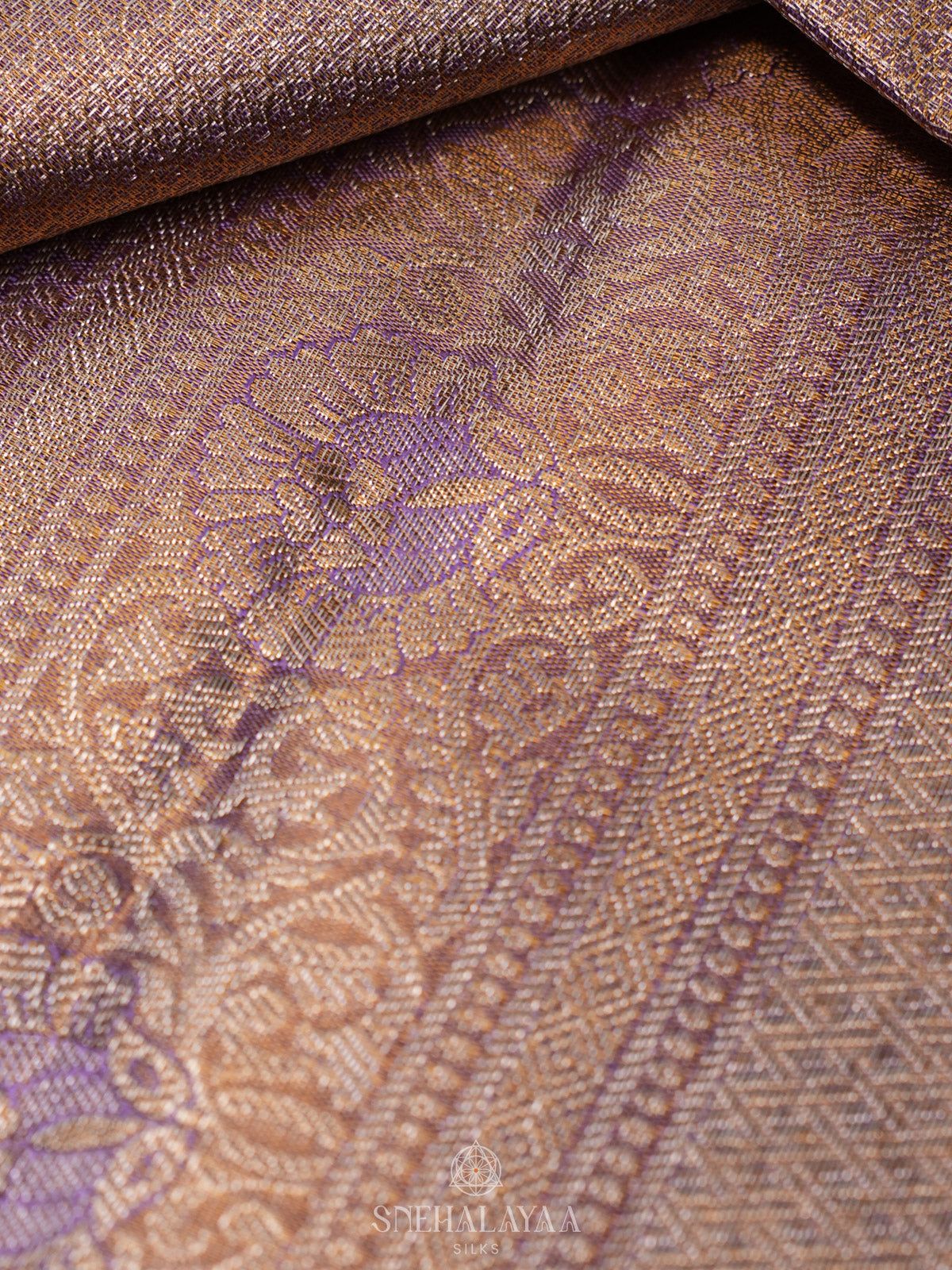Beige Gold Kanjivaram Silk Saree