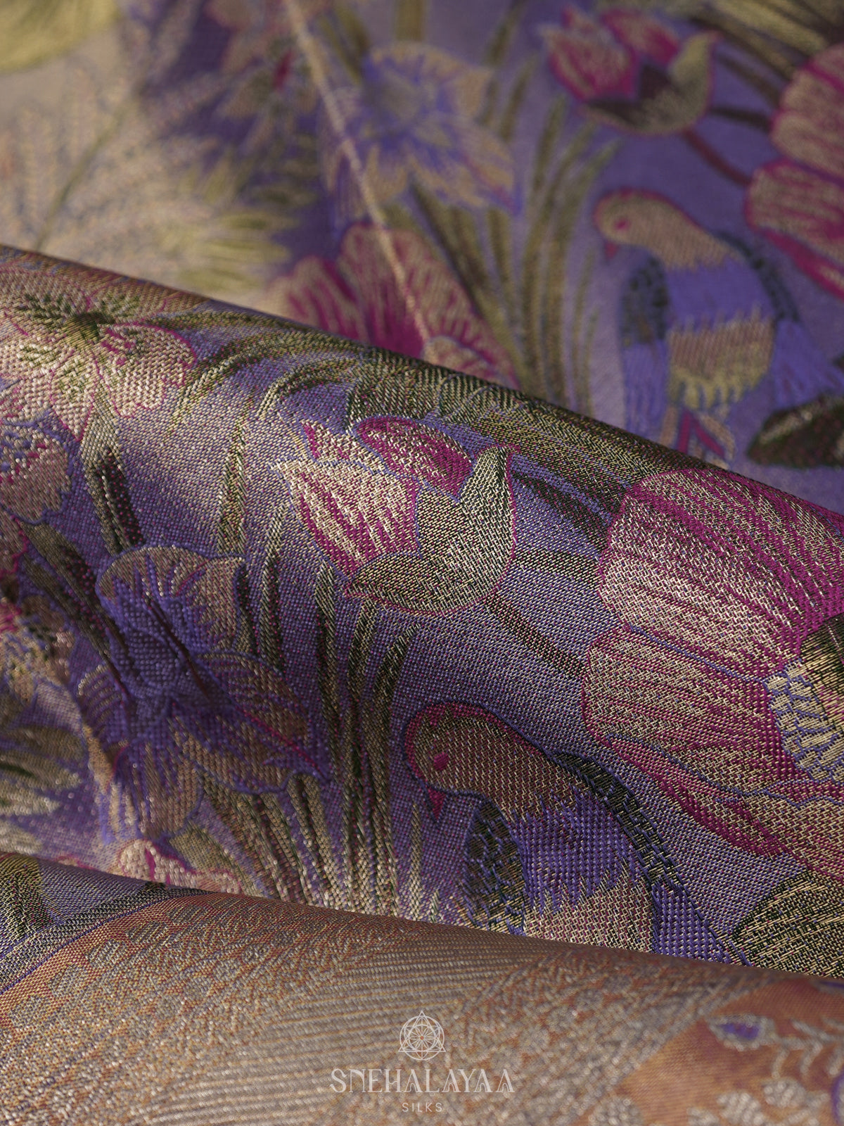 Lilac Kanjivaram Silk Saree