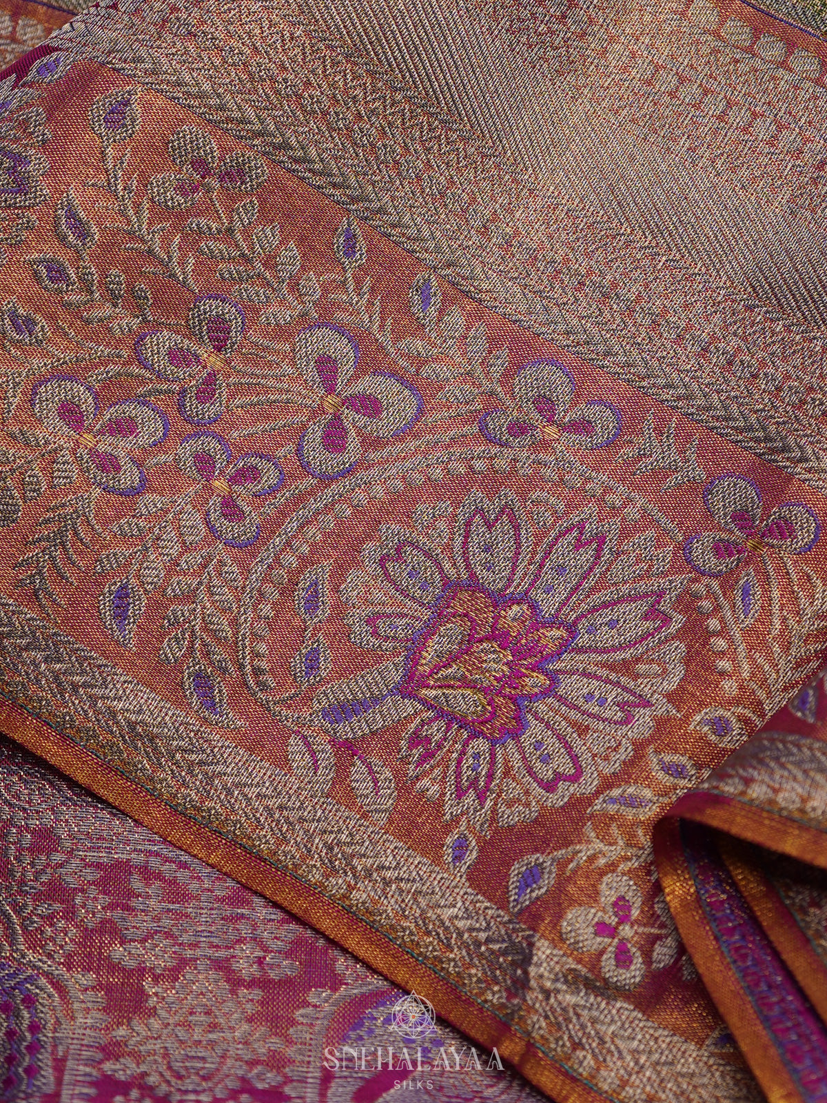 Lilac Kanjivaram Silk Saree