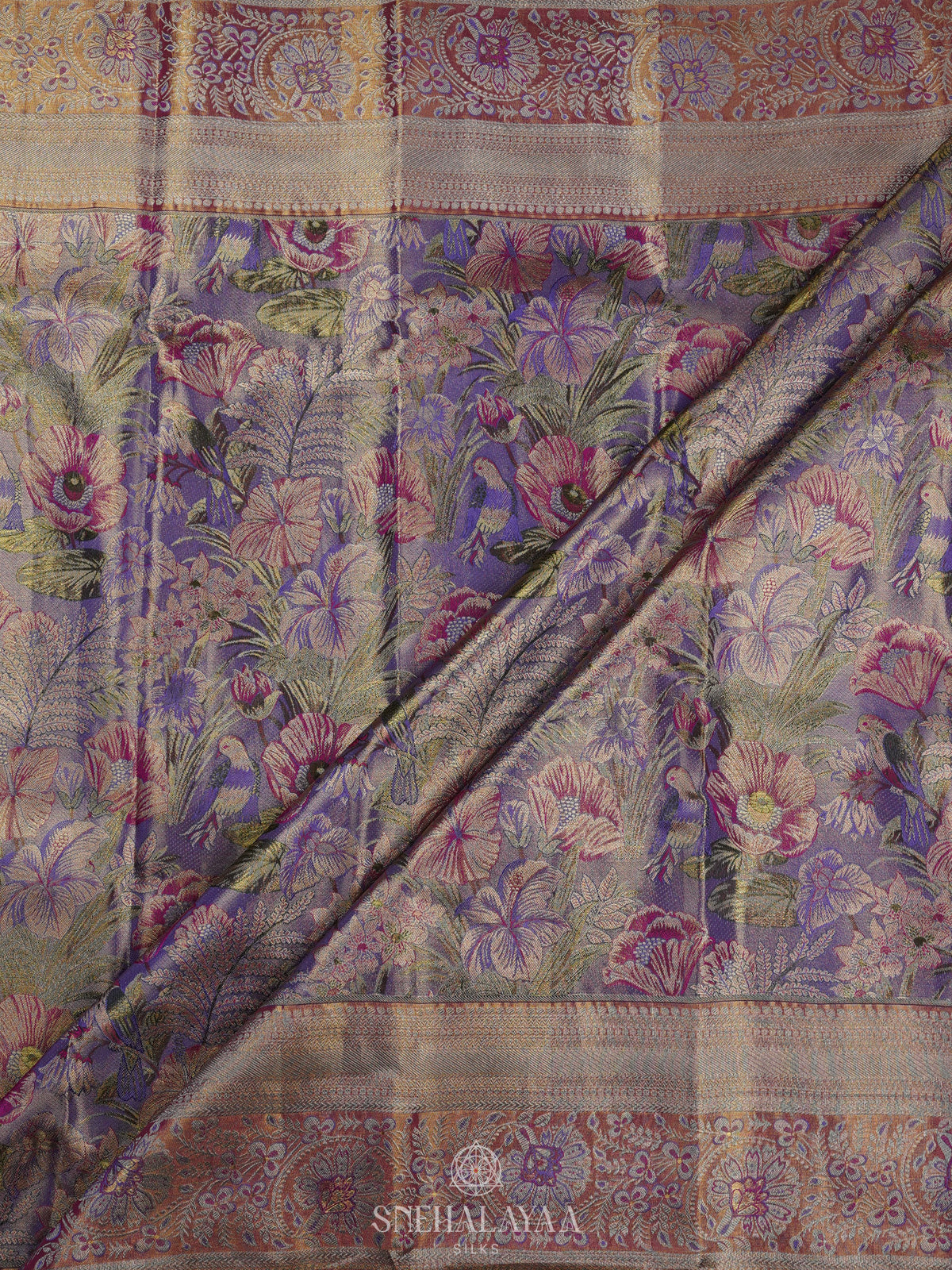 Lilac Kanjivaram Silk Saree