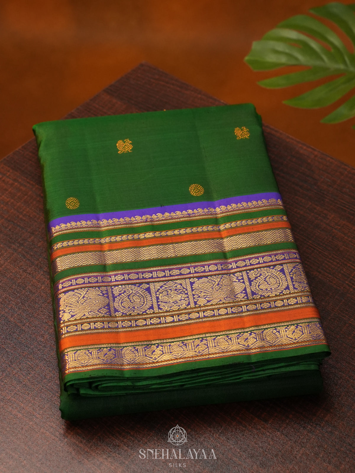 Forest Green Kanjivaram Silk Saree