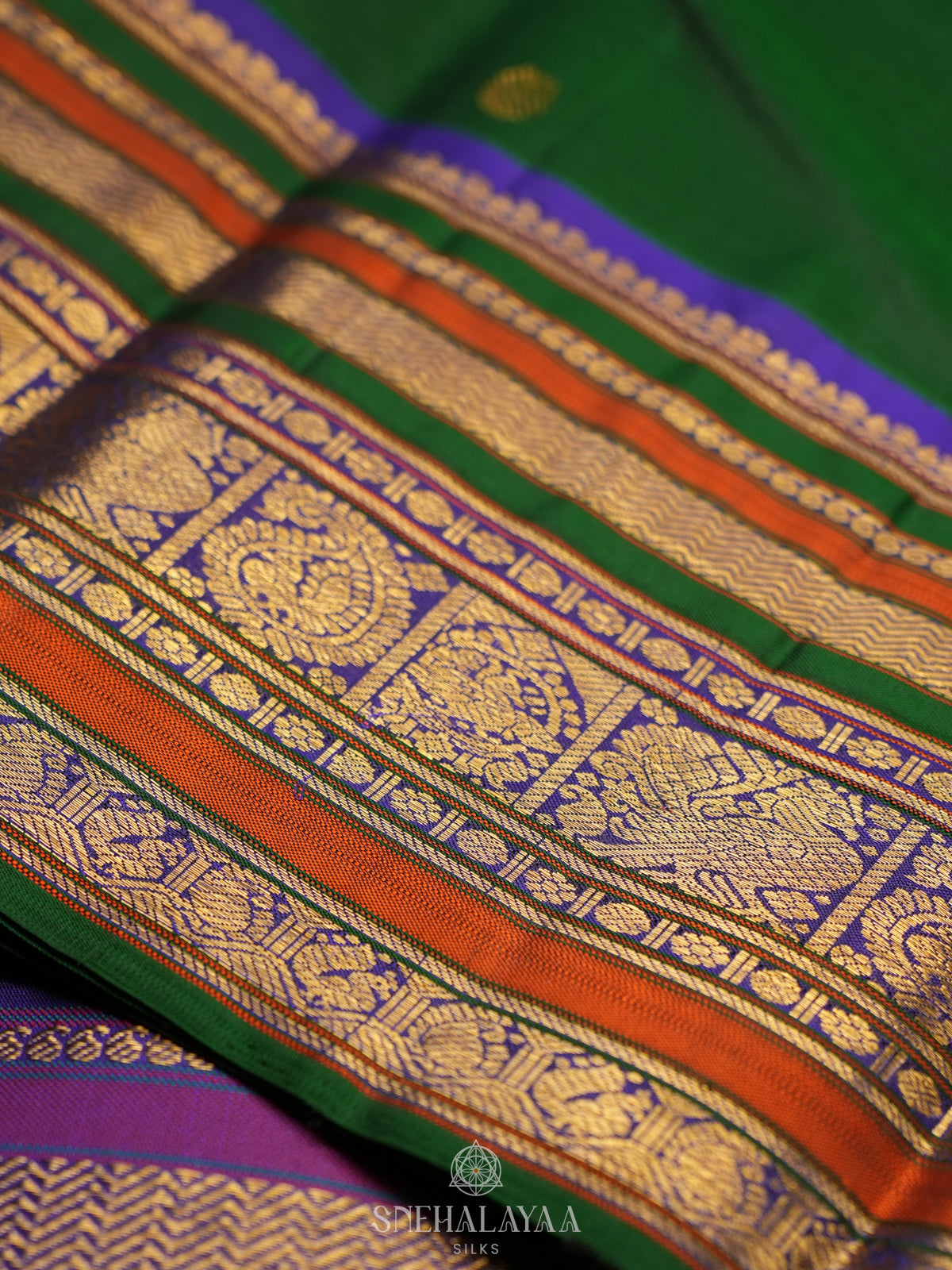 Forest Green Kanjivaram Silk Saree