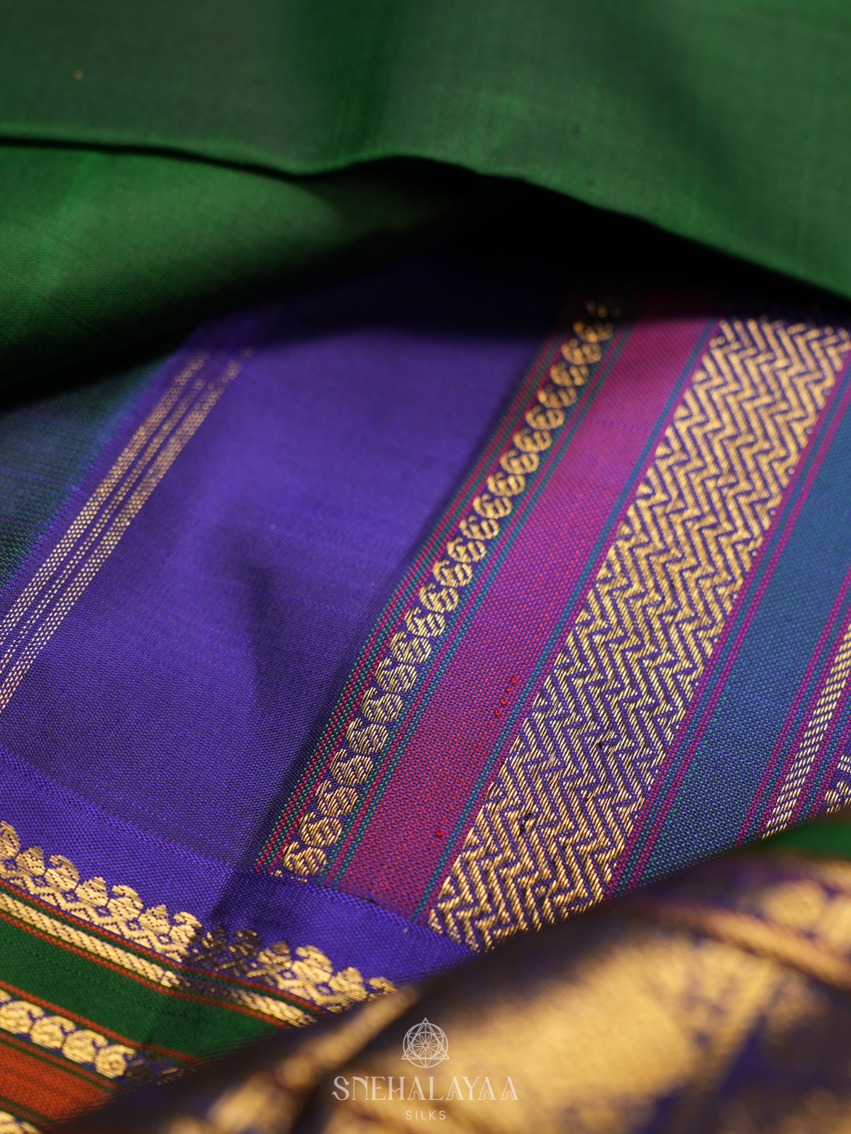 Forest Green Kanjivaram Silk Saree