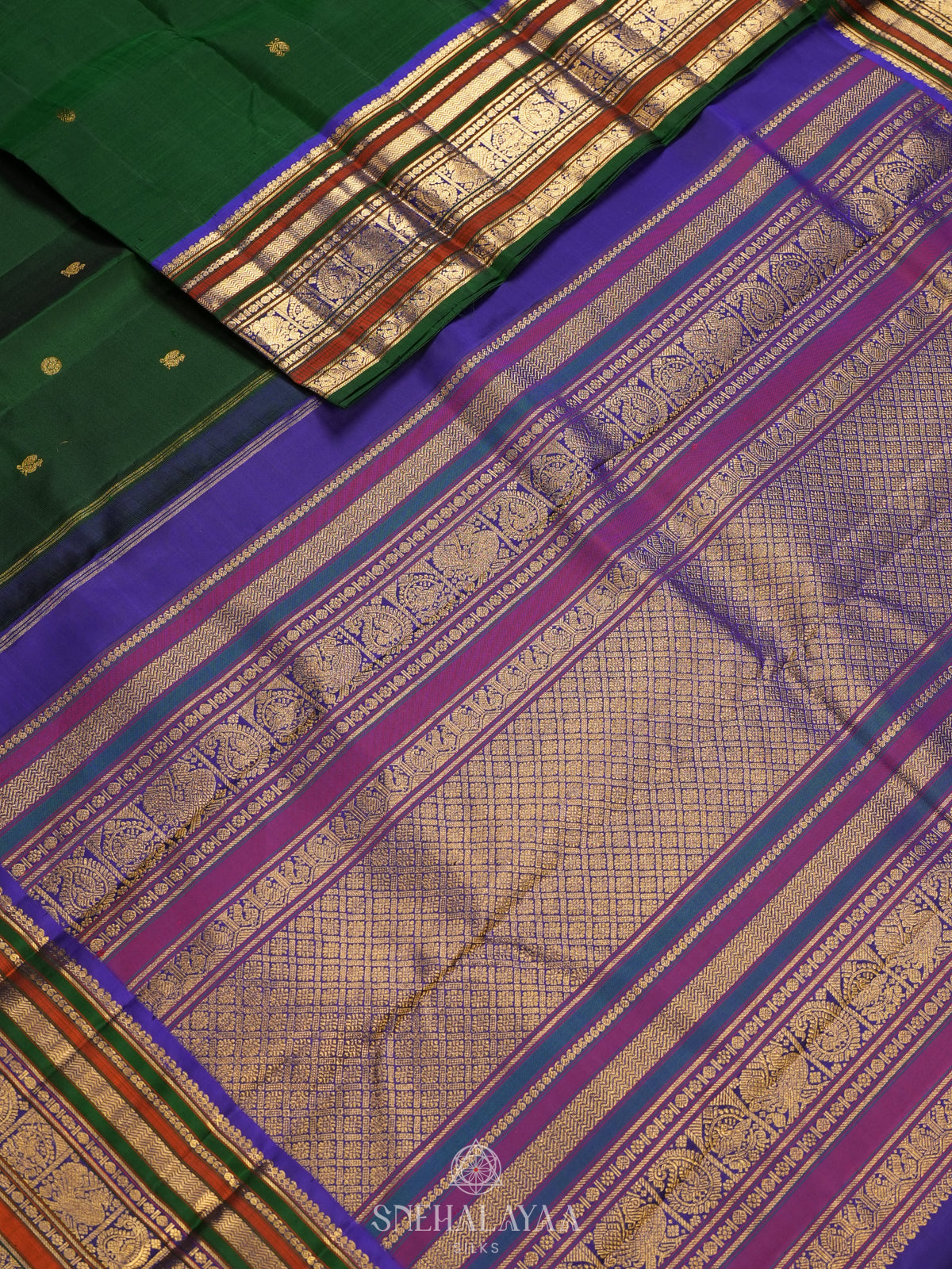 Forest Green Kanjivaram Silk Saree