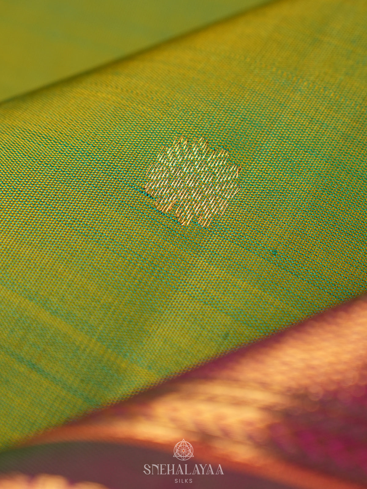 Lime Green Kanjivaram Silk Saree