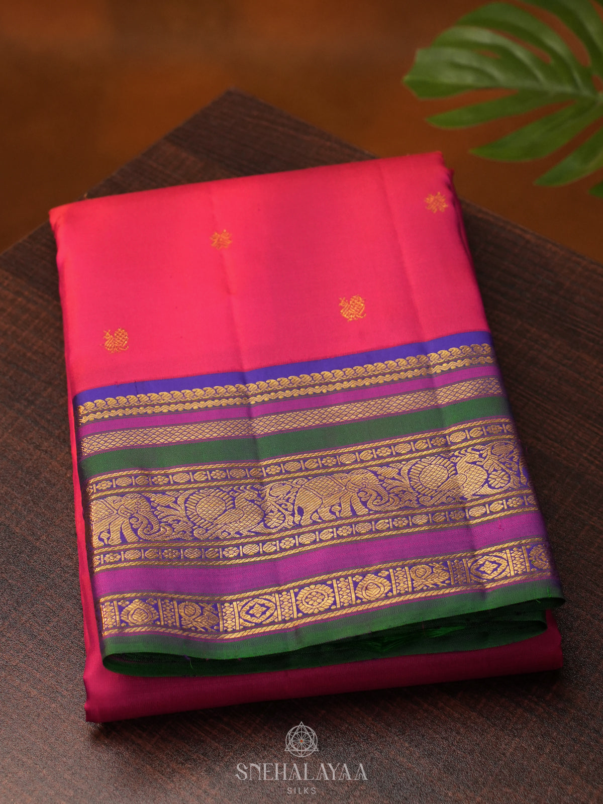 Pink Kanjivaram Silk Saree