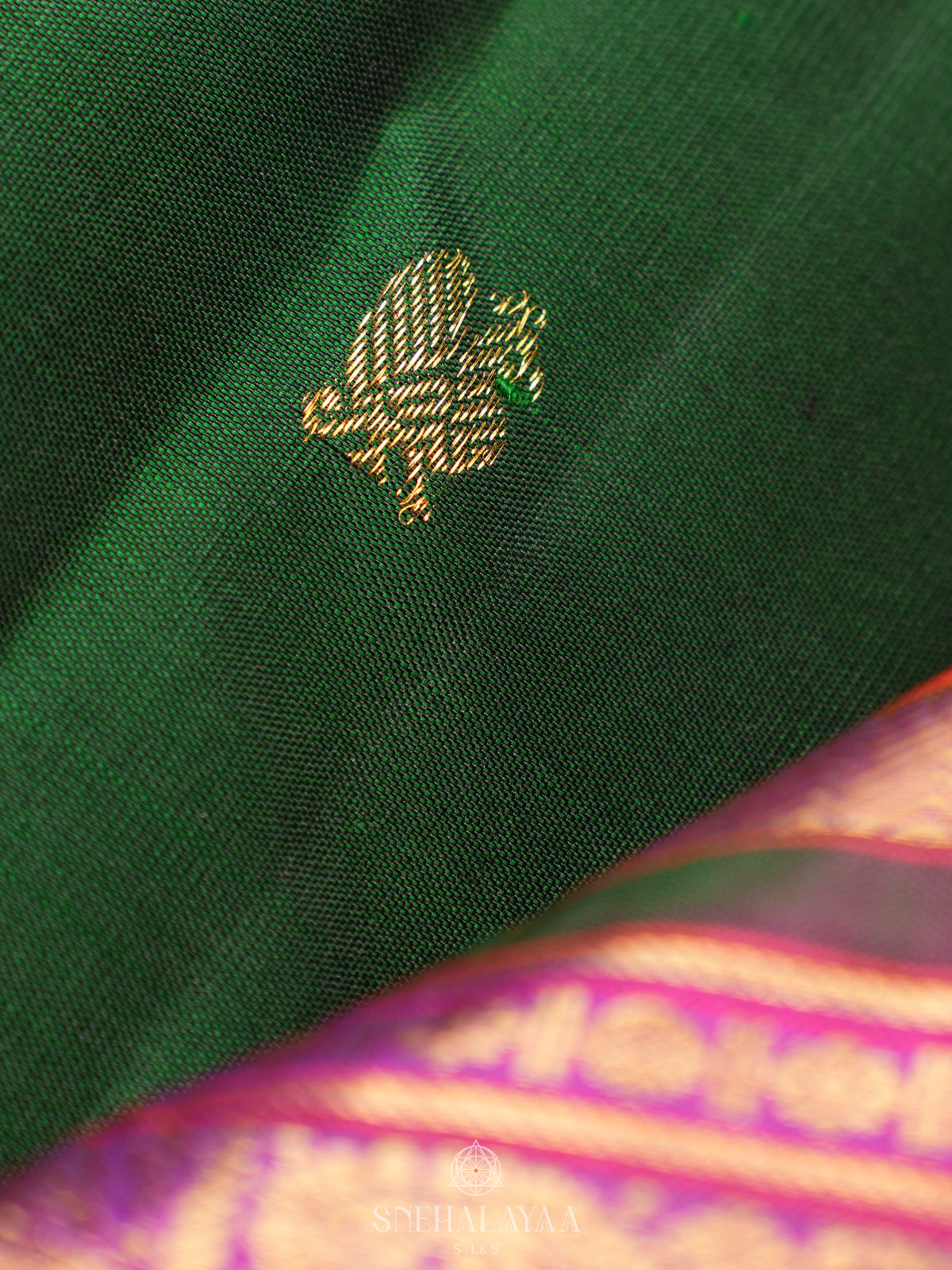 Bottle Green Kanjivaram Silk Saree