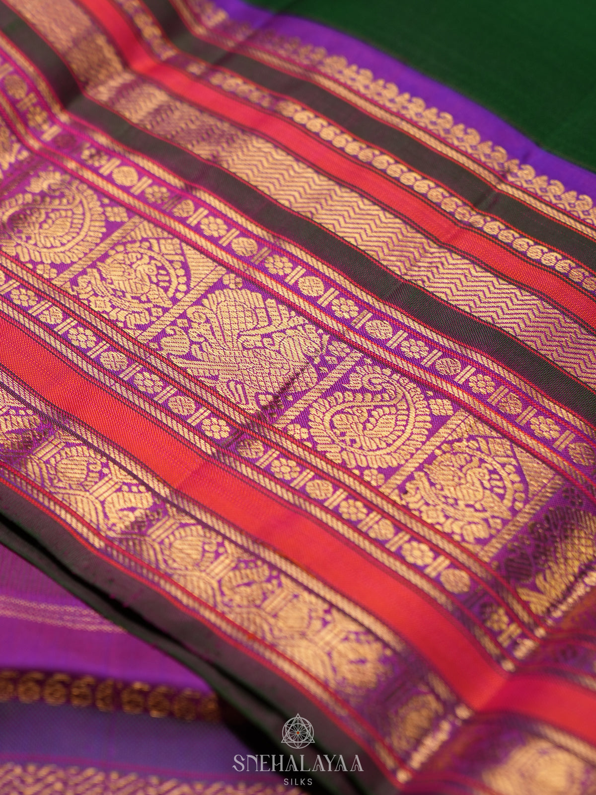Bottle Green Kanjivaram Silk Saree
