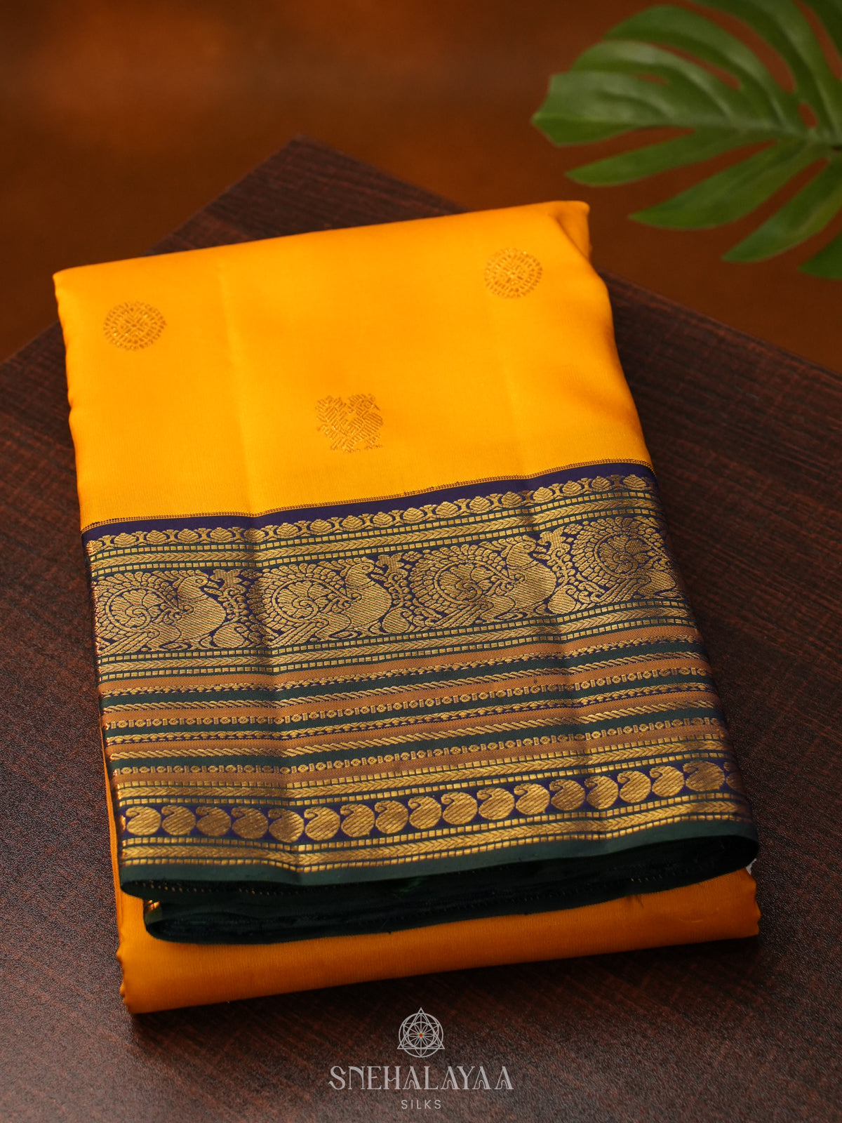 Mango Yellow Kanjivaram Silk Saree