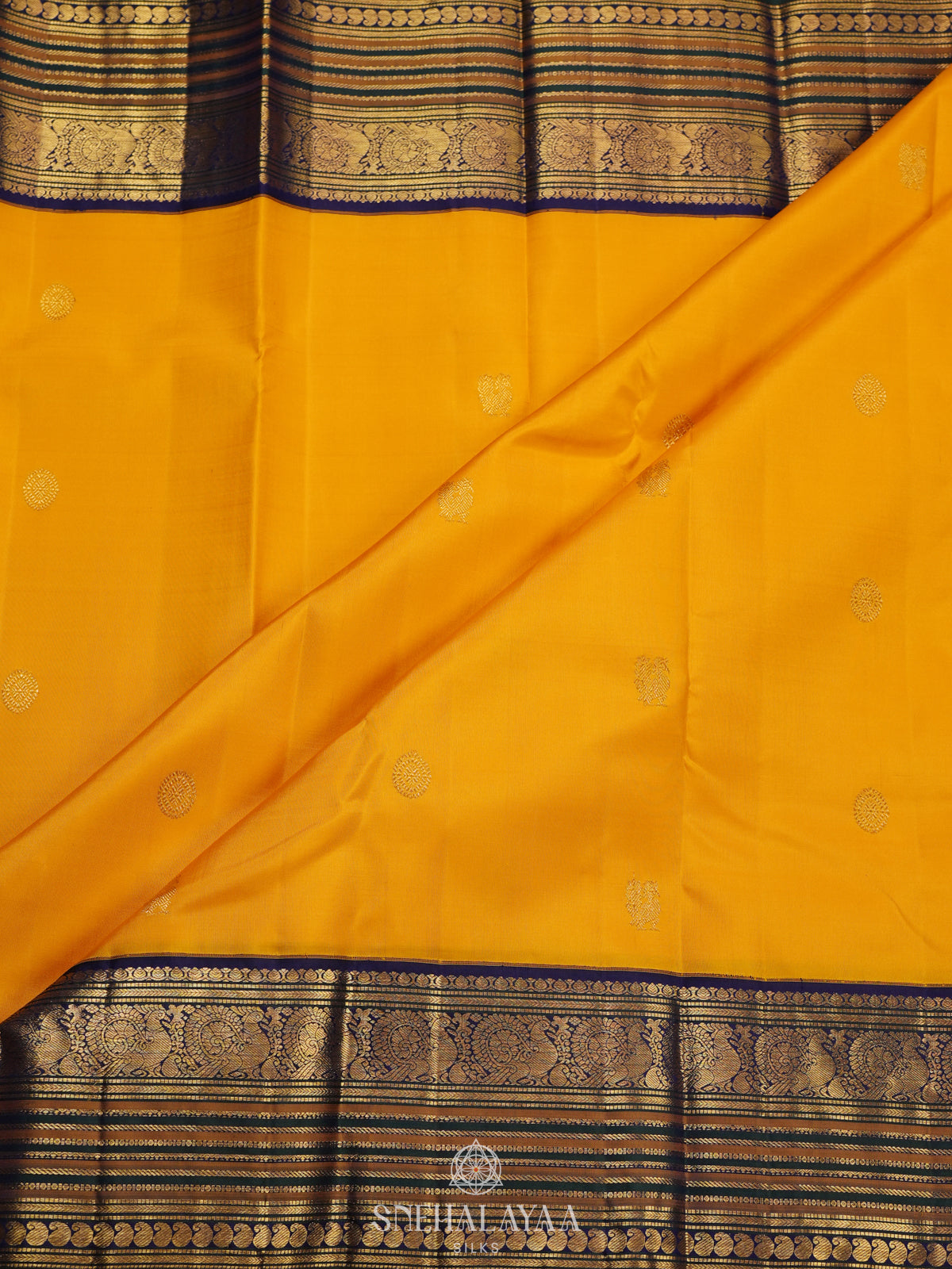 Mango Yellow Kanjivaram Silk Saree