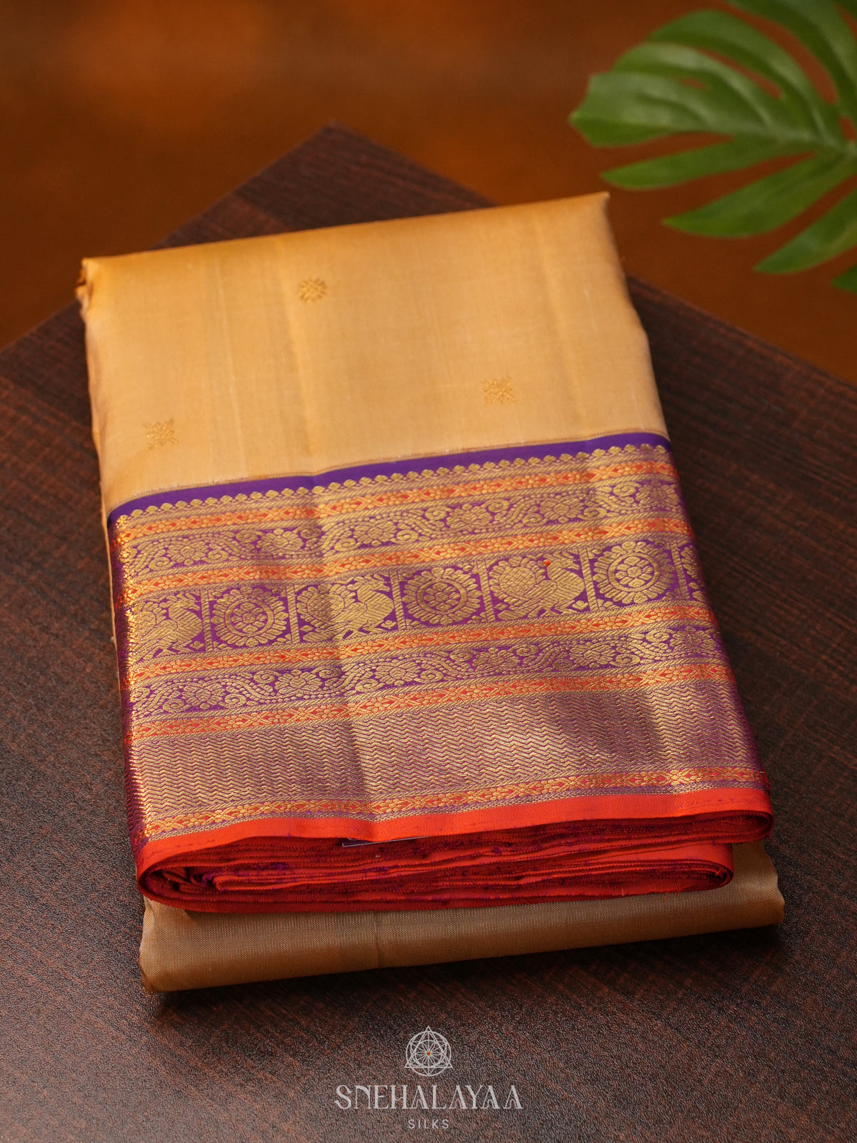 Gold  Kanjivaram Silk Saree