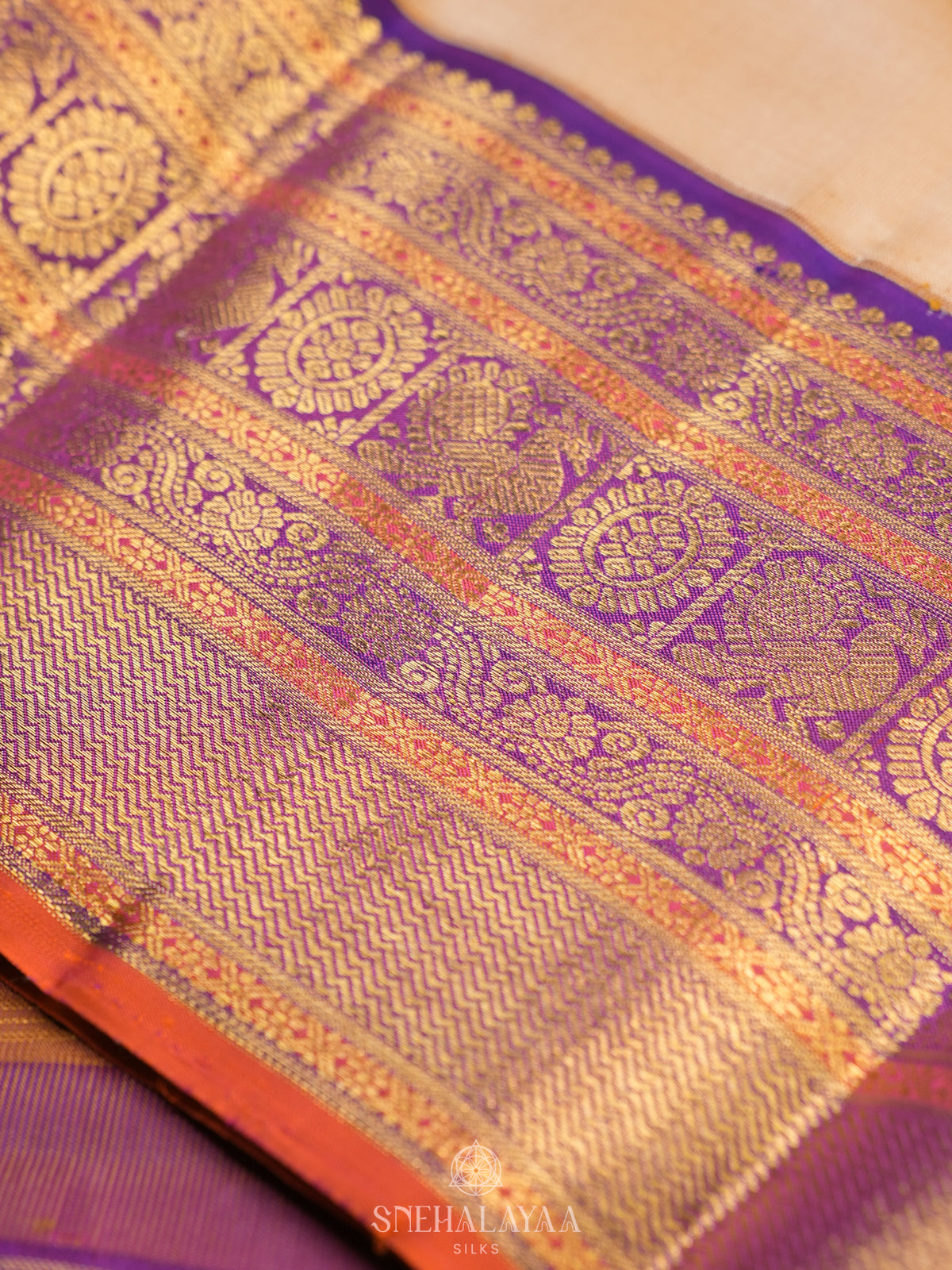 Gold  Kanjivaram Silk Saree