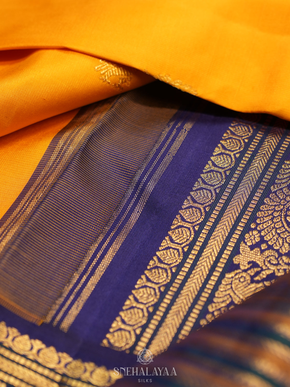 Mango Yellow Kanjivaram Silk Saree